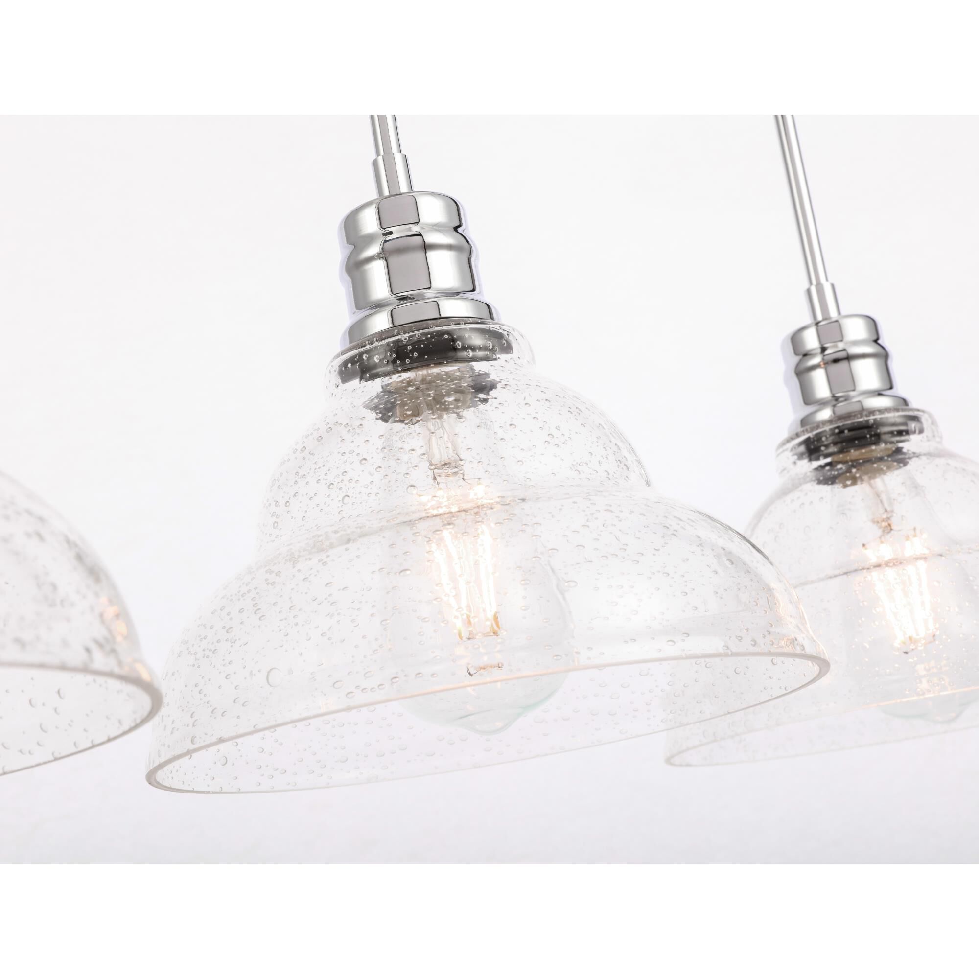 Shown in Chrome finish and Clear Bubble  glass