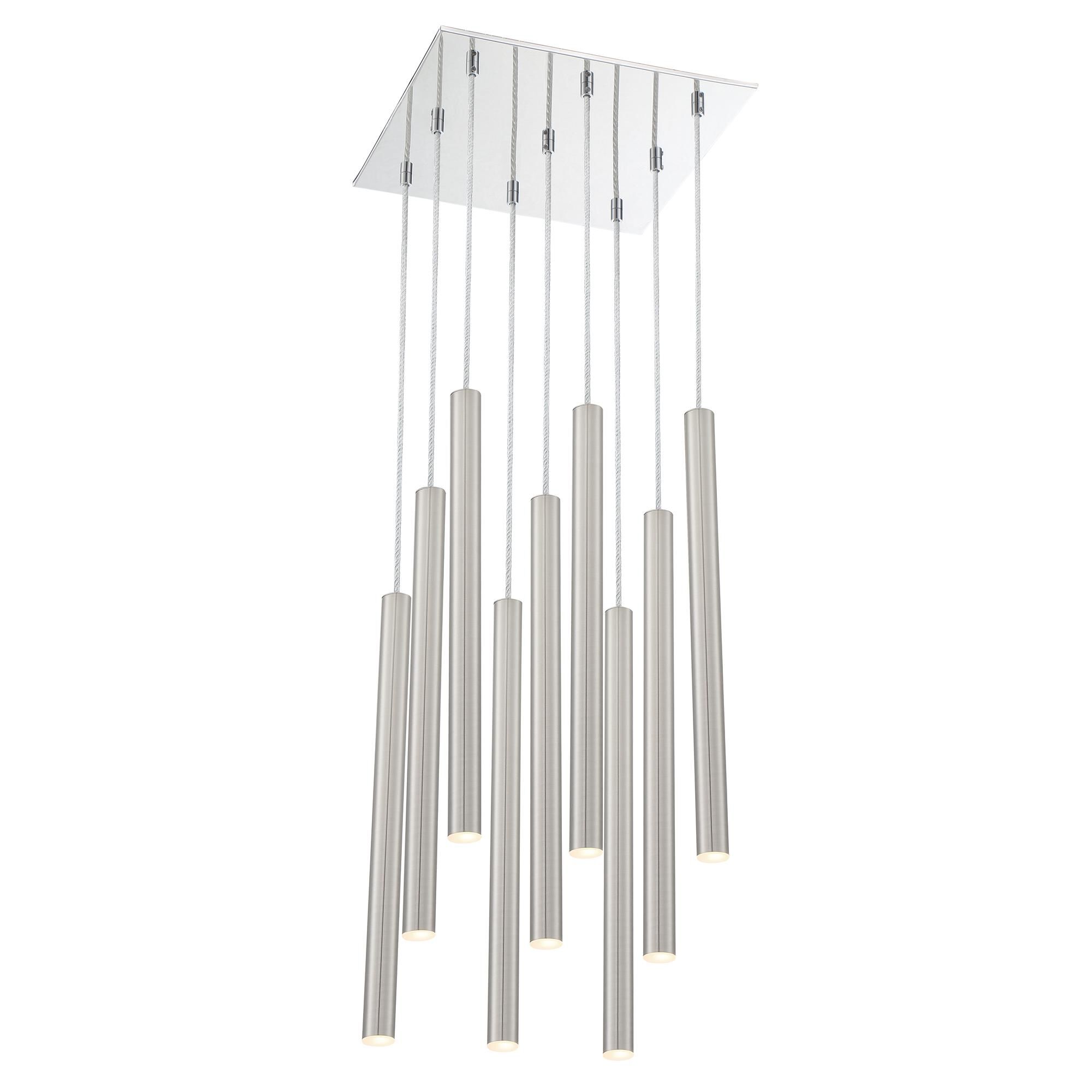 Shown in Chrome finish and Steel glass and Steel shade