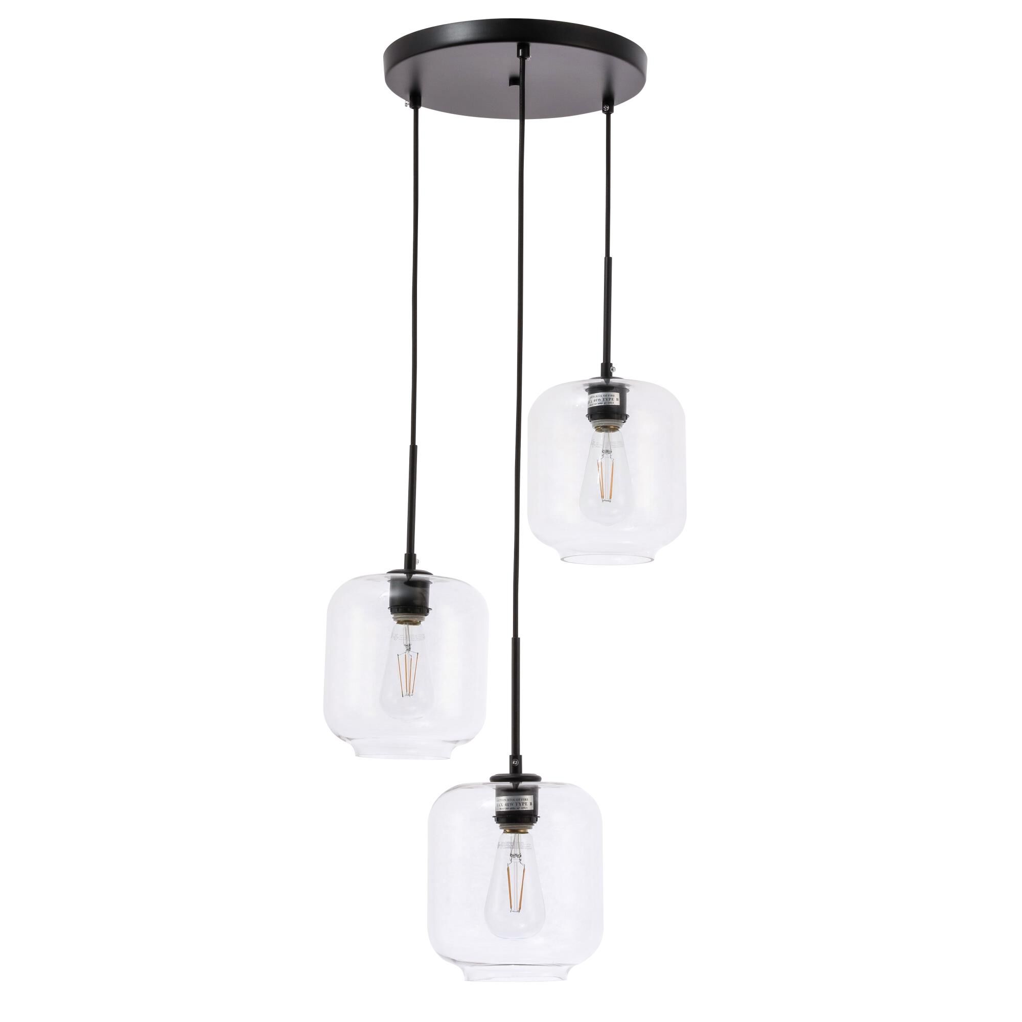 Collier 17 Inch 3 Light Multi Light Pendant by Elegant Lighting