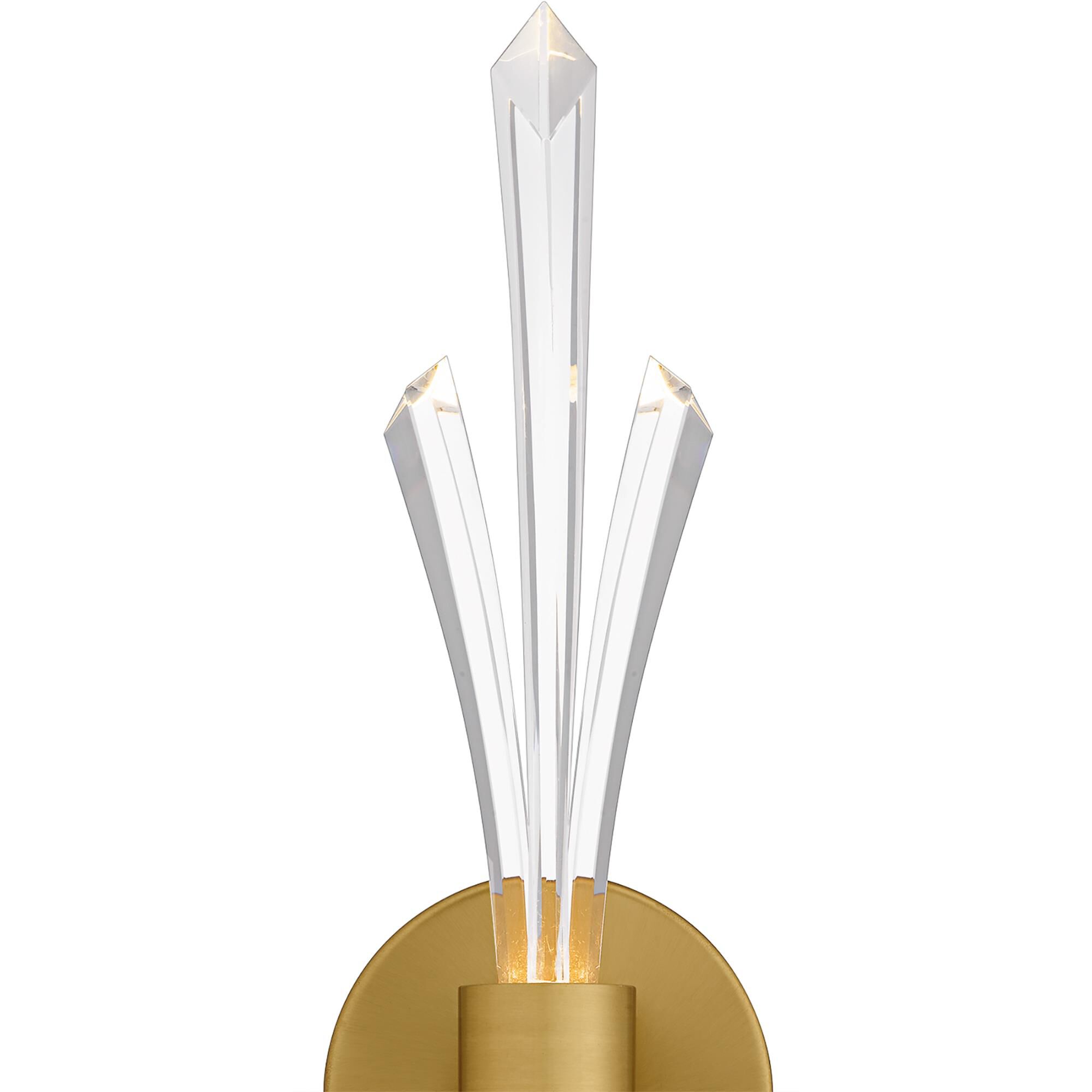 Shown in Brushed Gold finish and Clear Crystal Glass shade