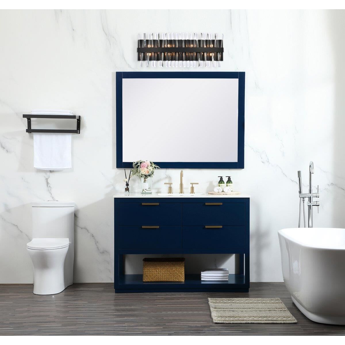 Shown in Black finish and Royal Cut crystal