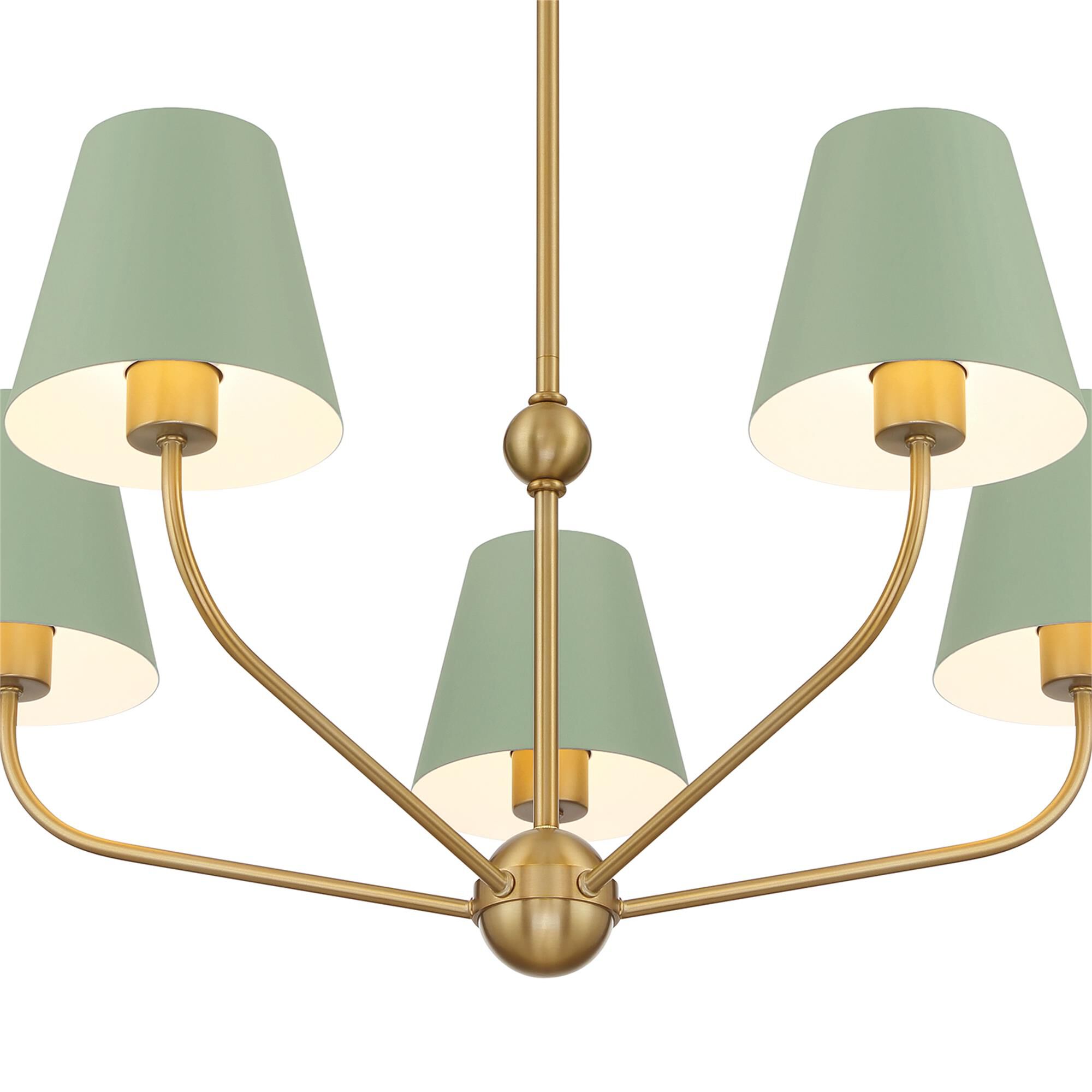 Shown in Vibrant Gold and Green finish and Steel shade