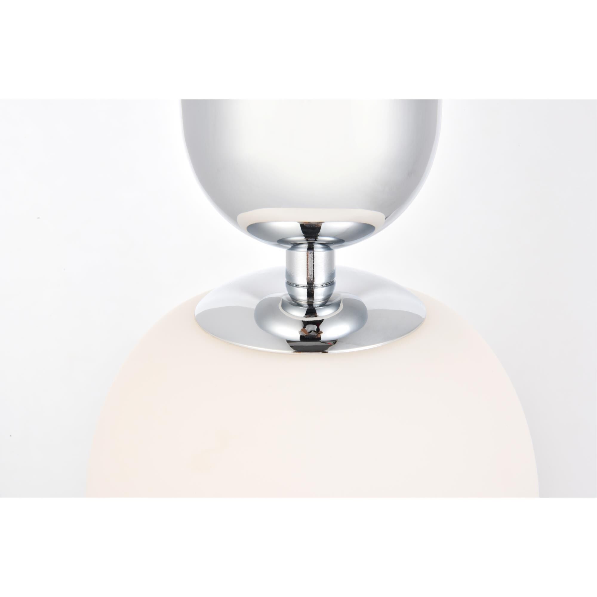 Shown in Chrome finish and White glass