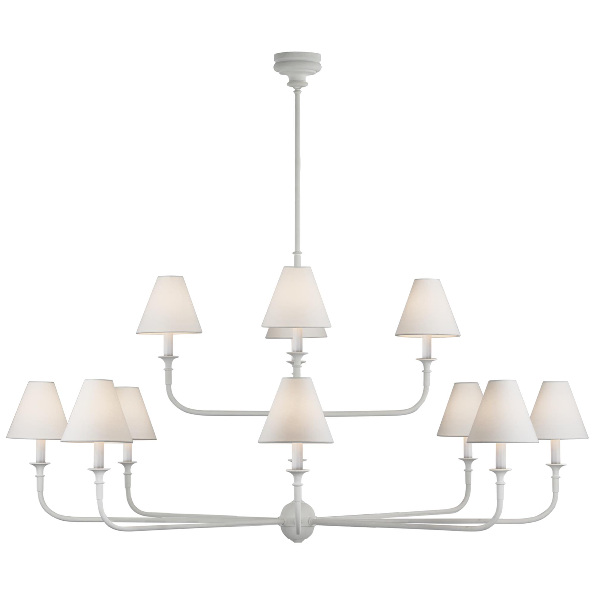 Shown in Plaster White finish and Linen shade
