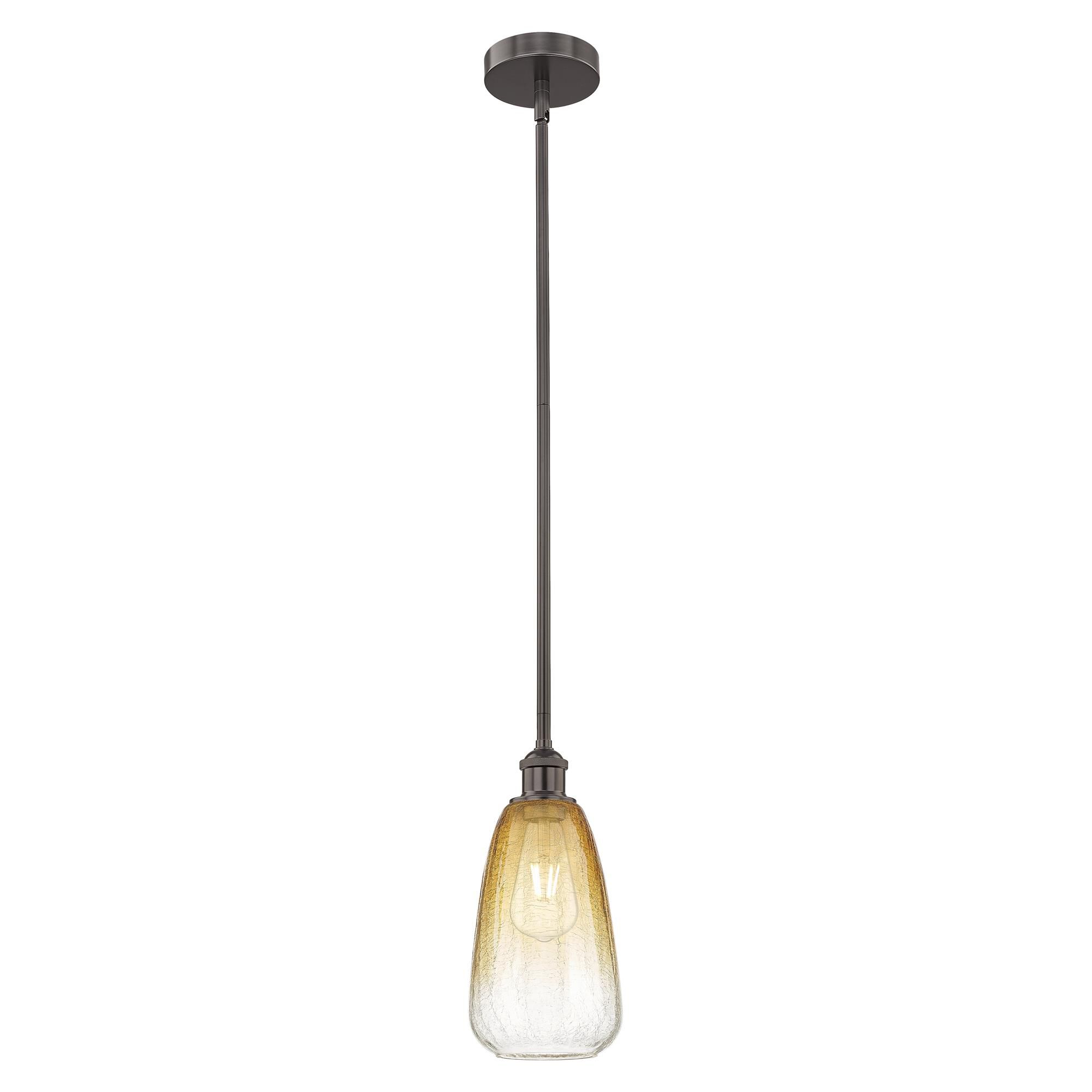 Shown in Oil Rubbed Bronze finish and Amber glass