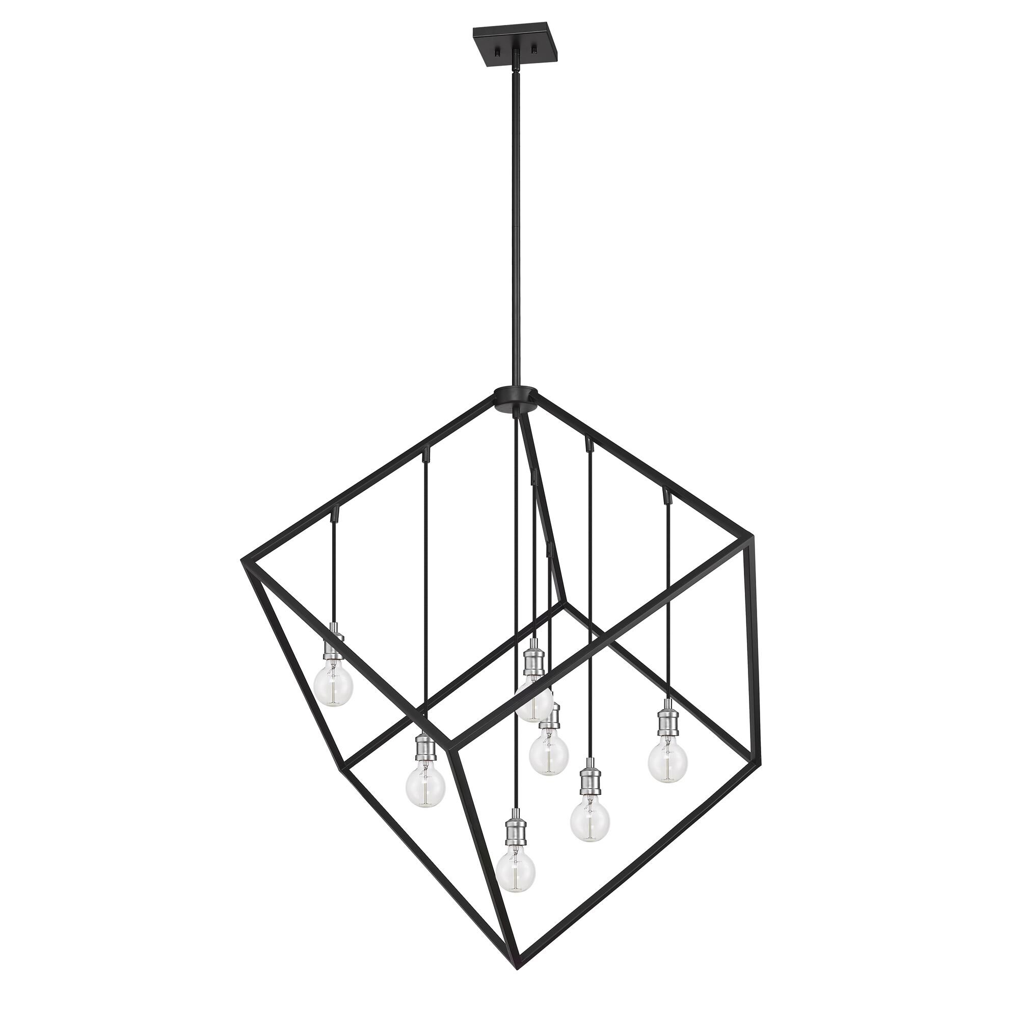 Shown in Matte Black + Brushed Nickel finish and --- glass and --- shade
