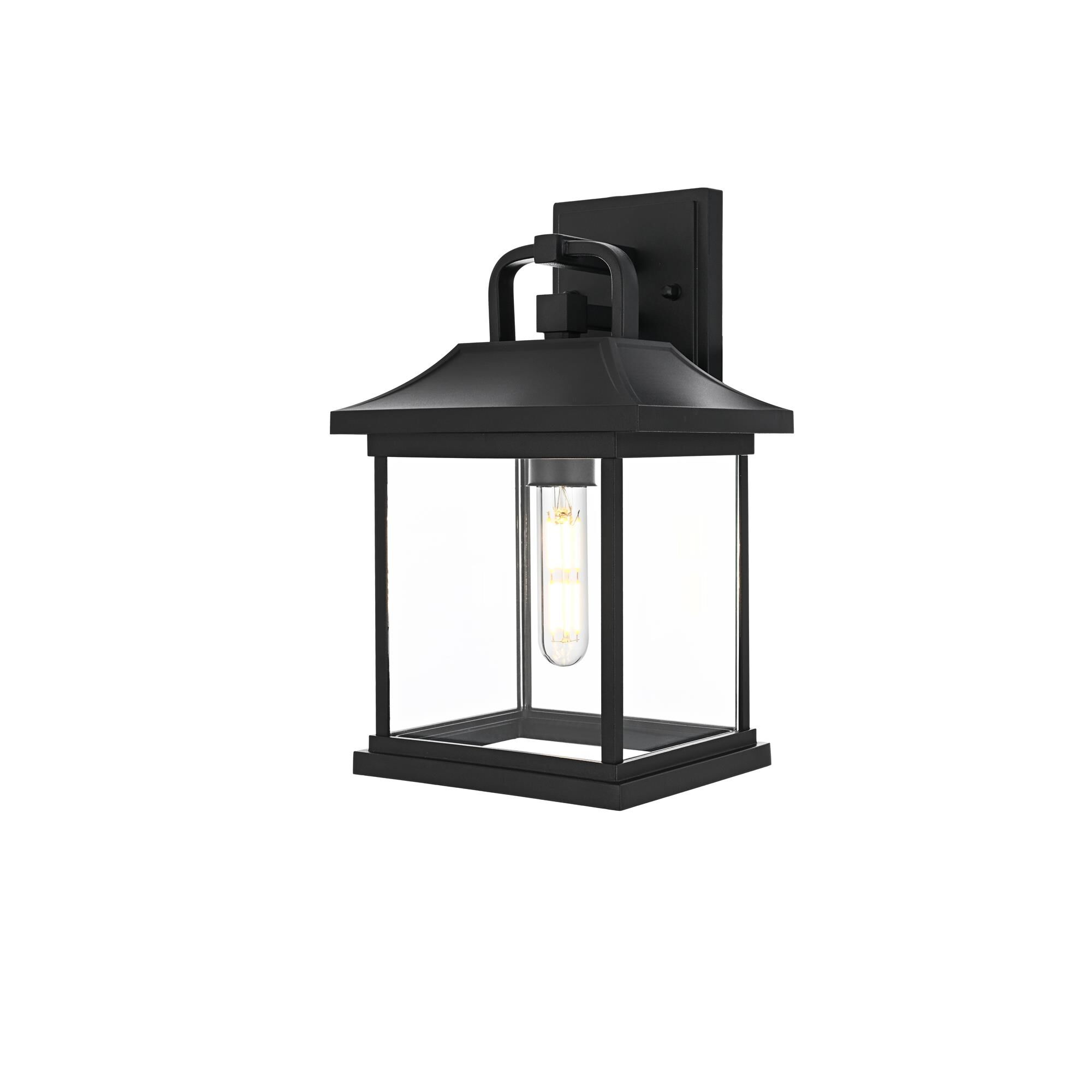 Shown in Black finish and Clear glass