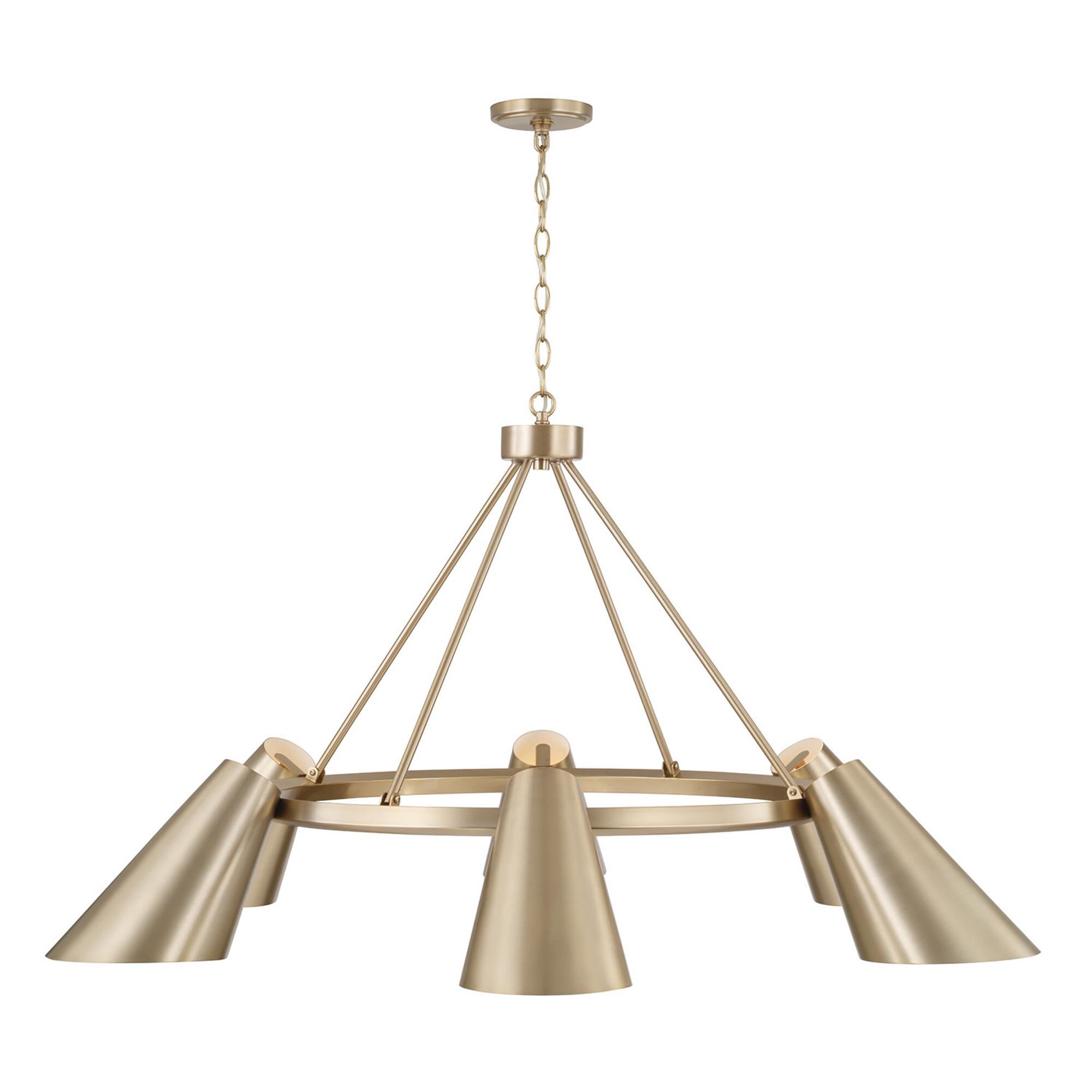 Shown in Matte Brass finish and Matte Brass Metal  With White Interior shade