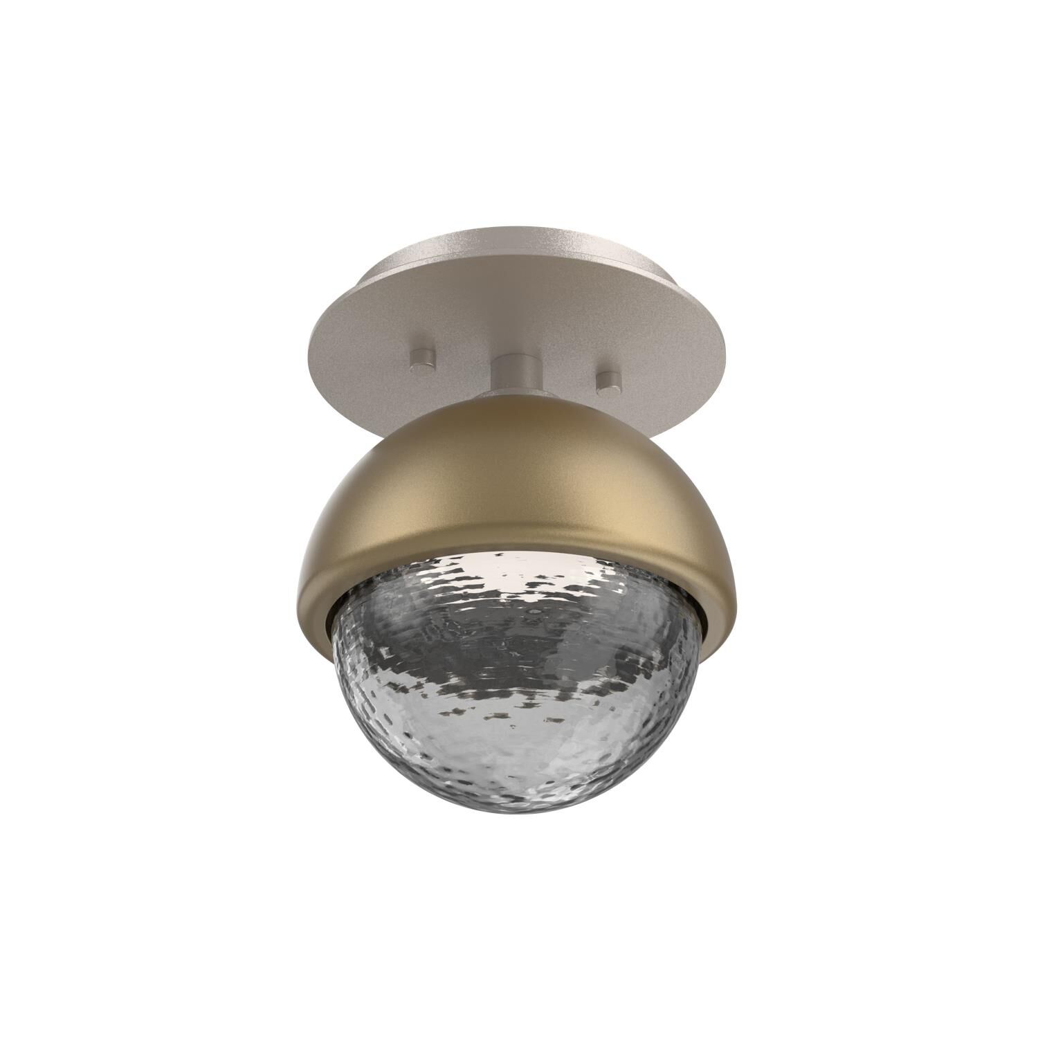 Shown in Beige Silver finish and Smoke glass and Gilded Brass accent