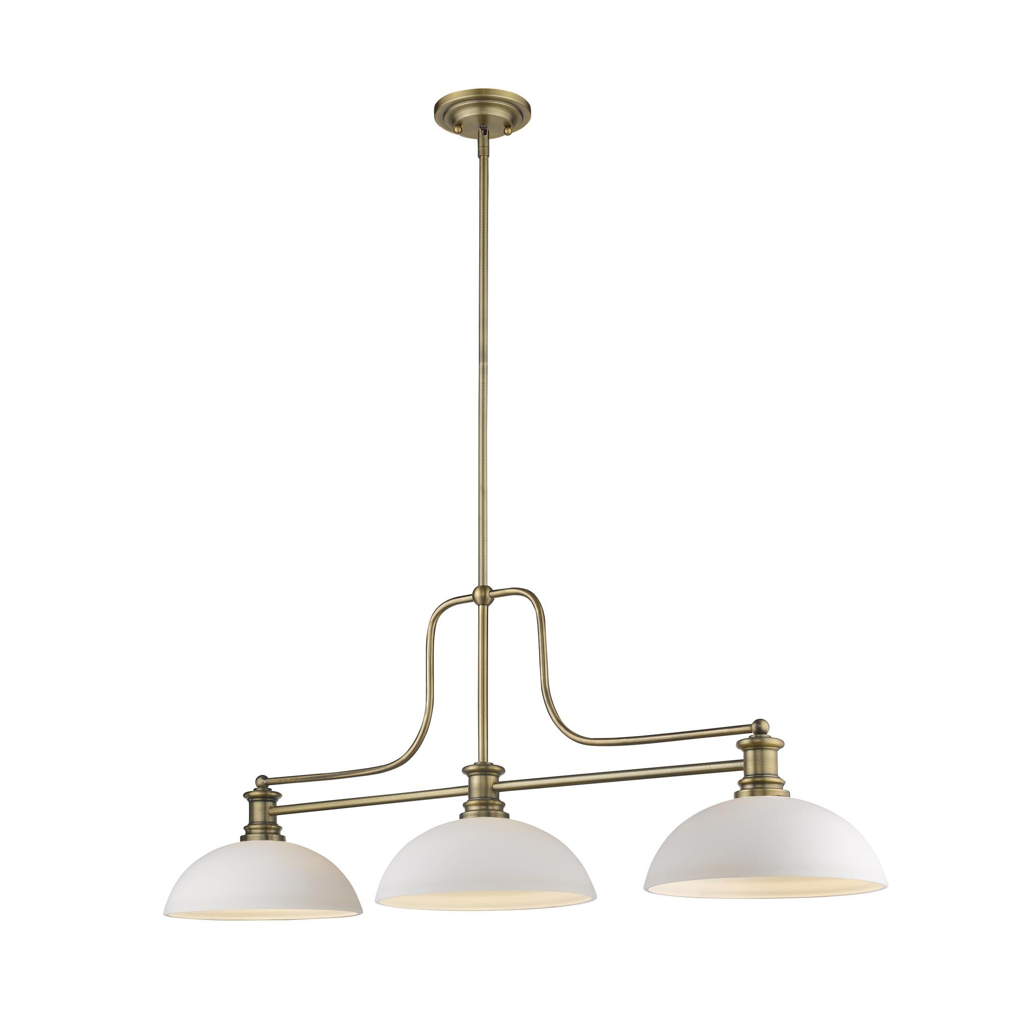 Shown in Heritage Brass finish and Glass shade