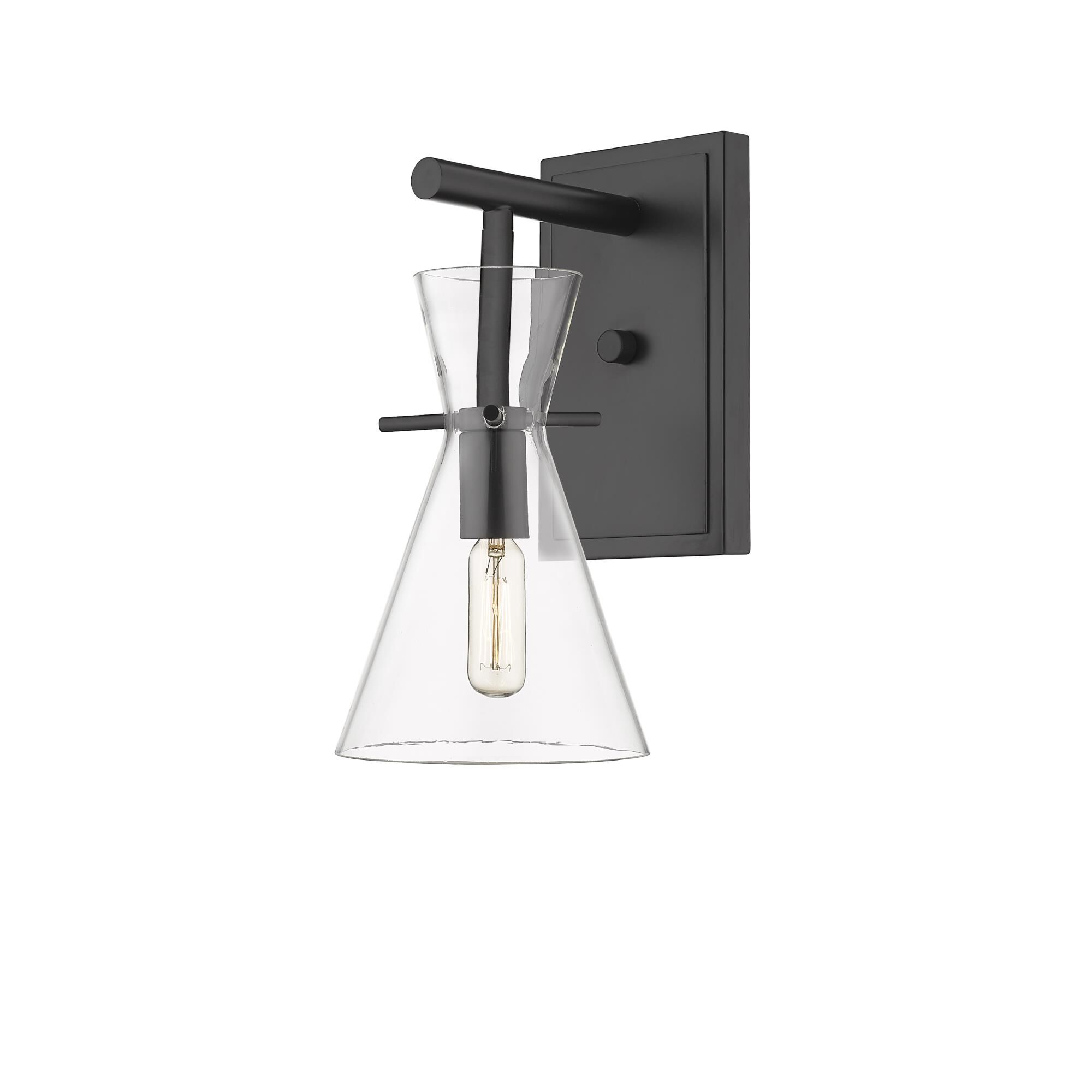 Shown in Matte Black, Clear finish and Clear glass and Clear Glass shade