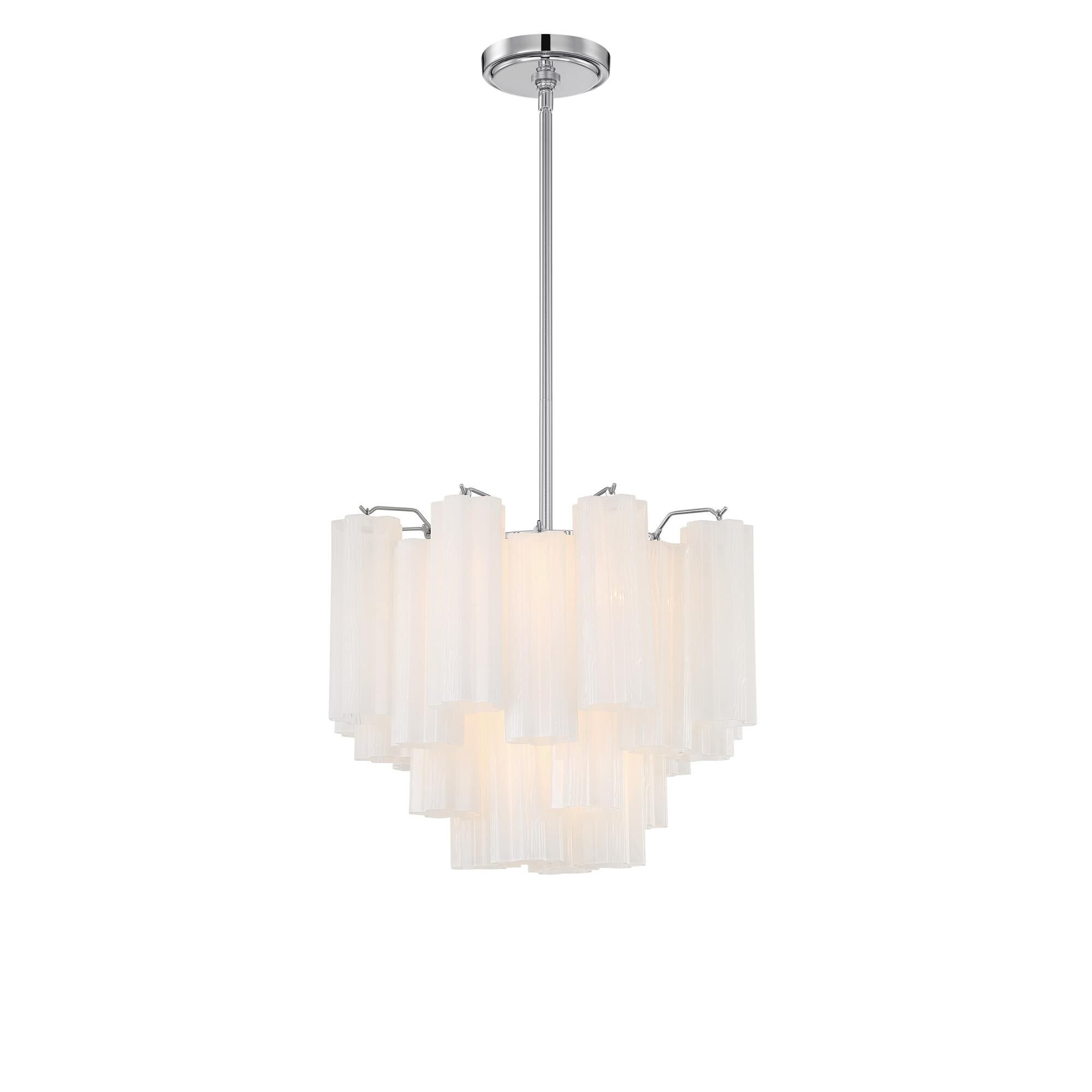 Shown in Polished Chrome finish and Tronchi Amber glass