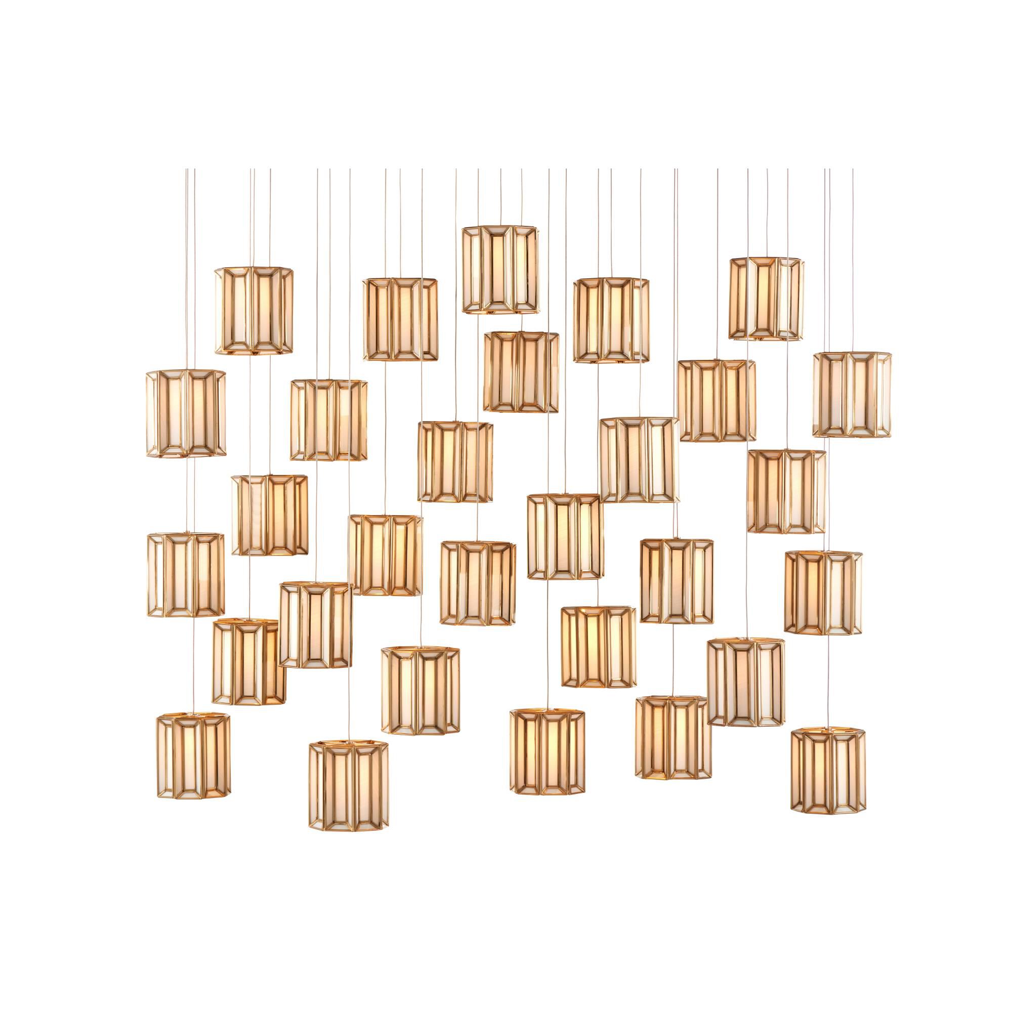 Shown in Antique Brass/White/Painted Silver finish and Antique Brass/Frosted Glass shade