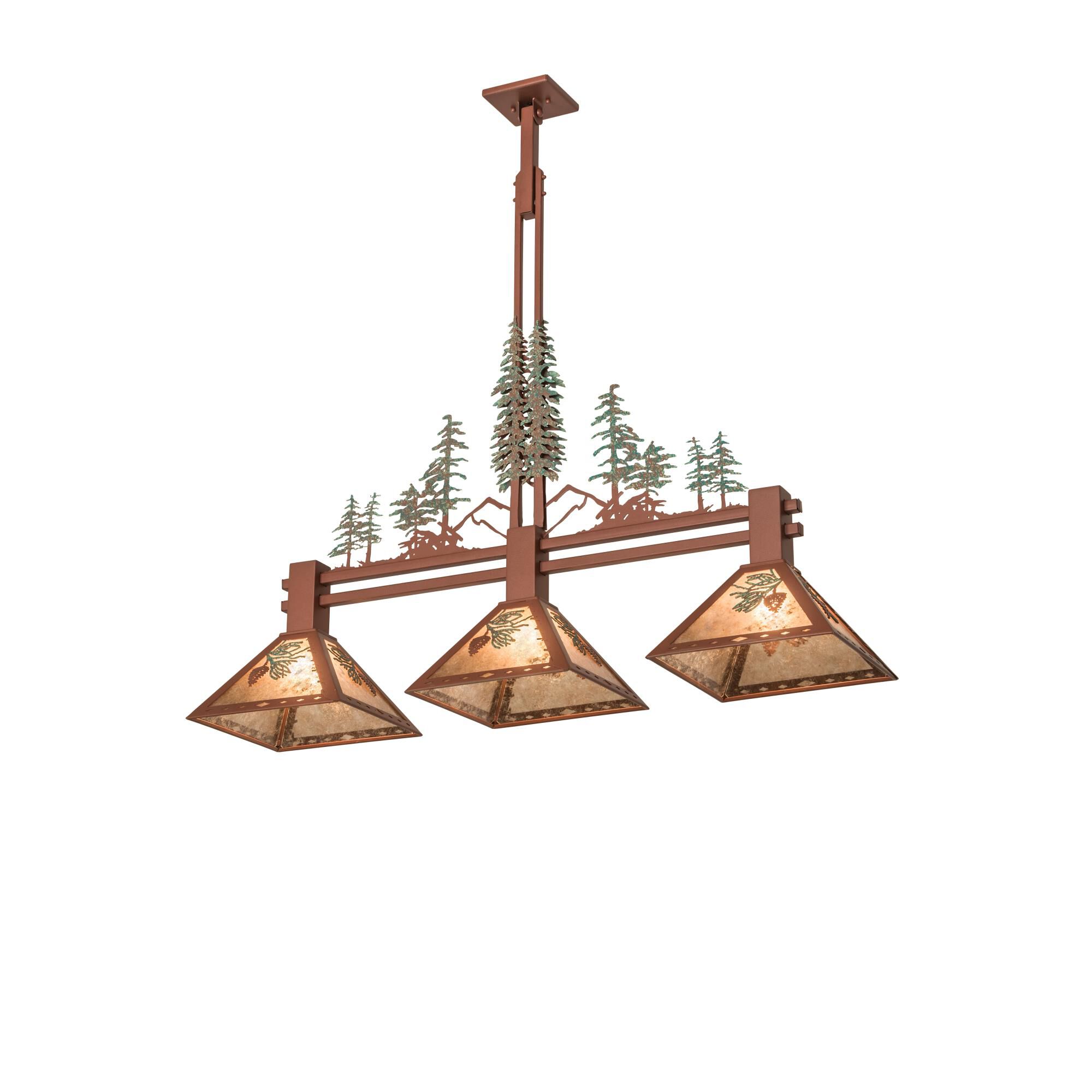 Shown in Rust Finish finish and Silver Mica glass