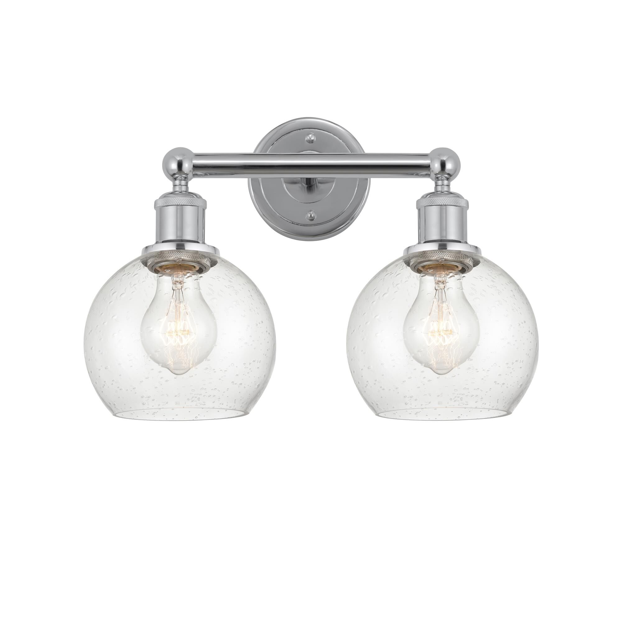 Shown in Polished Chrome, Seedy finish and Seedy glass and Seedy Glass shade