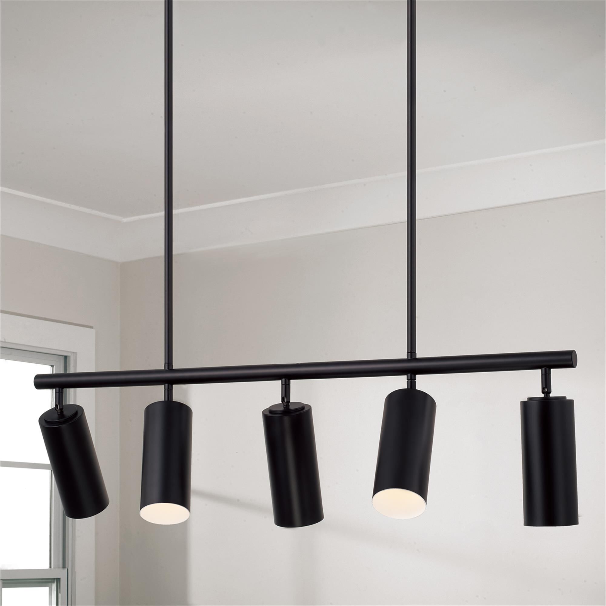 Shown in Matte Black finish and Matte Black Metal s With White Interior shade