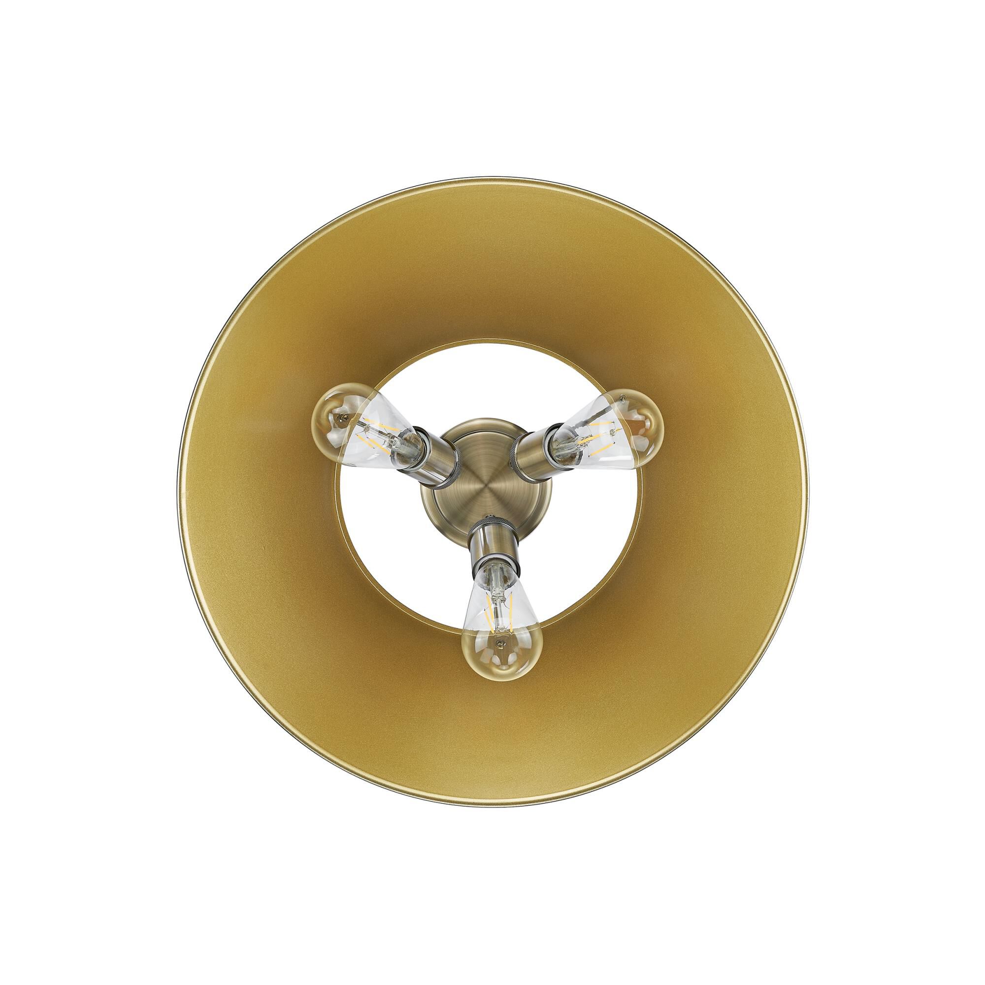 Shown in Aged Brass finish and Without Glass glass and Aged Brass shade