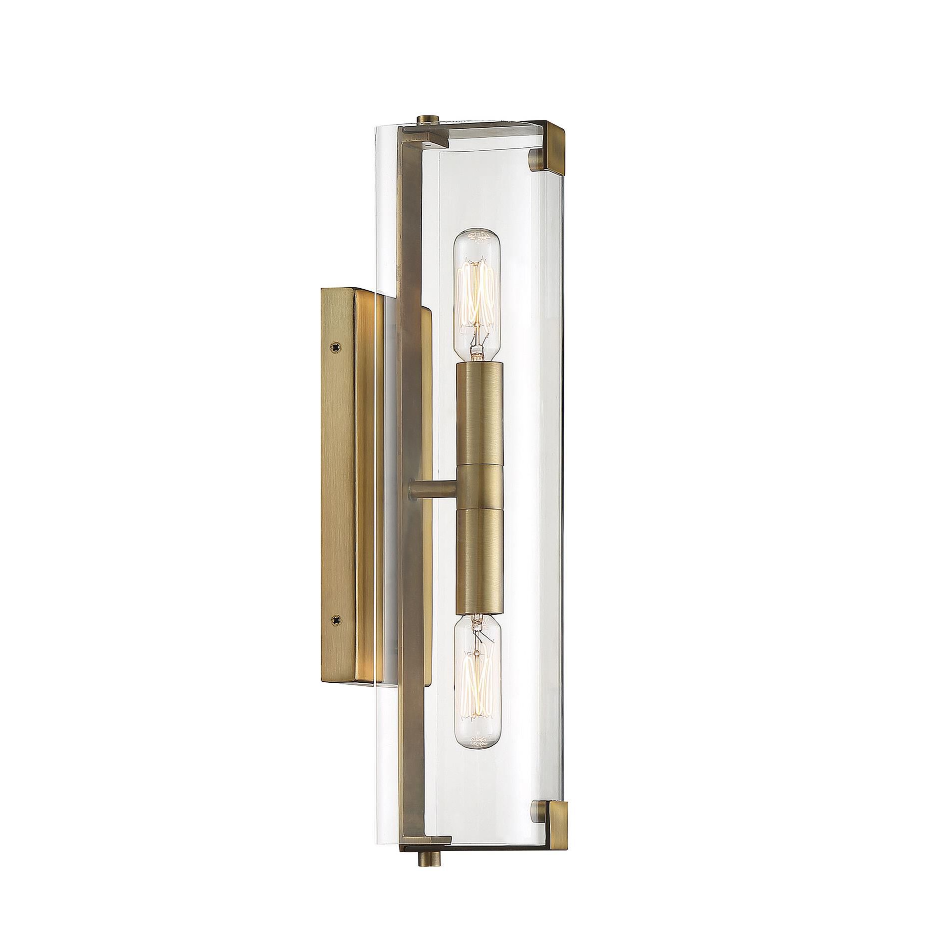 Shown in Warm Brass finish and Clear glass