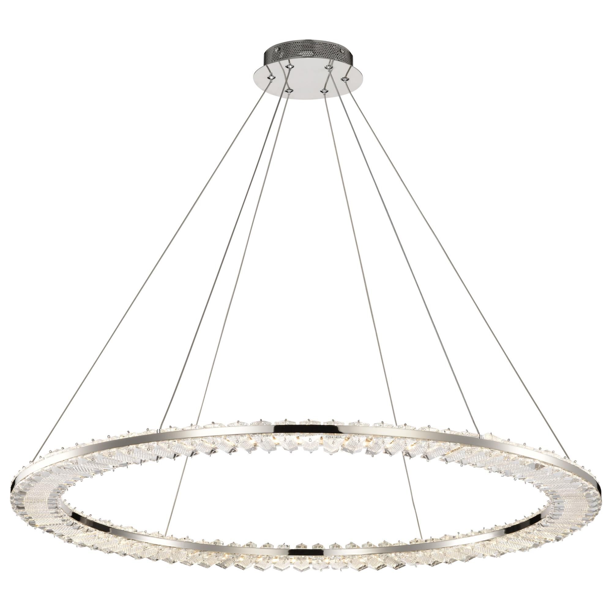 Shown in Polished Nickel finish and Clear K9 Crystal glass