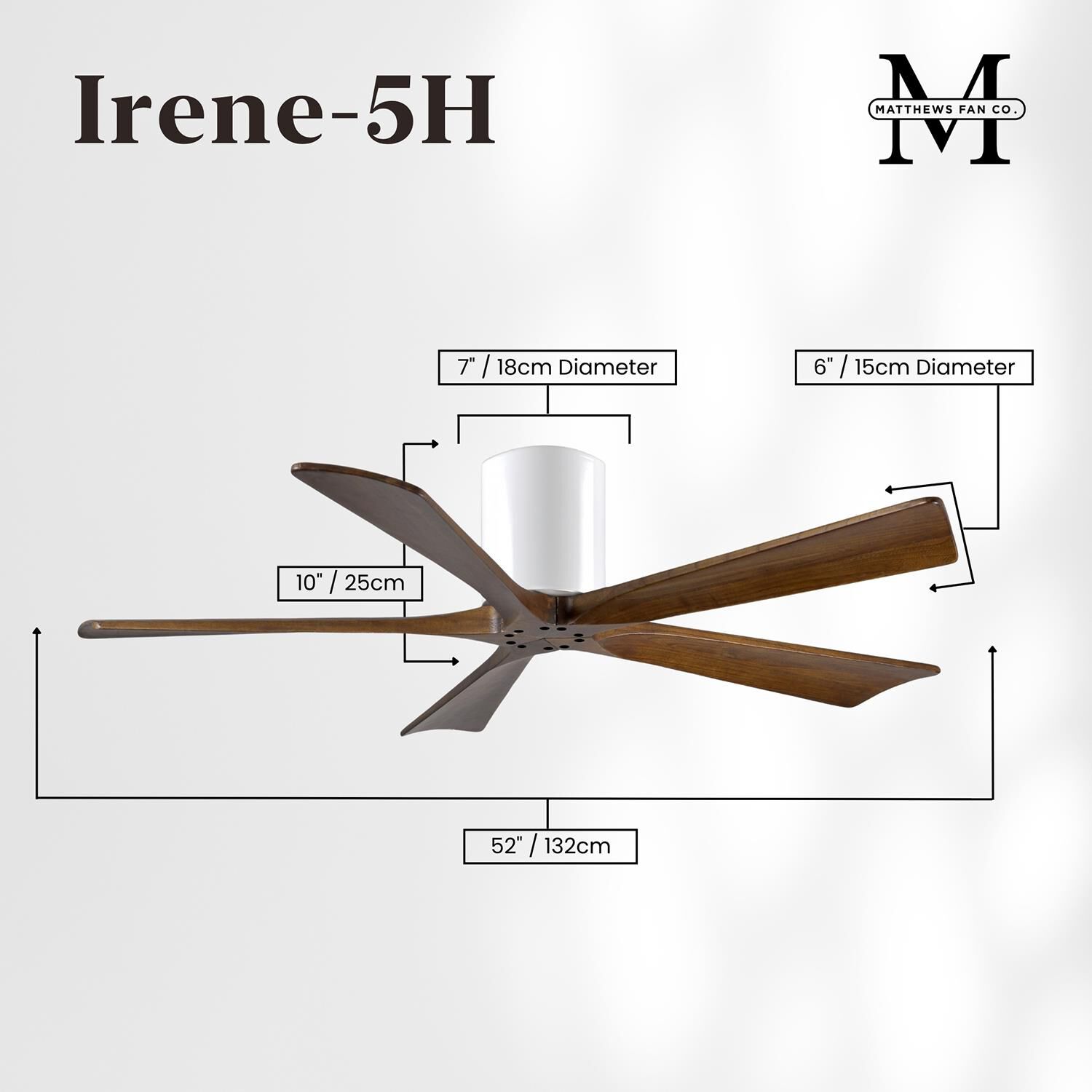 Irene 52 Inch Flush Mount Fan by Matthews Fan Company