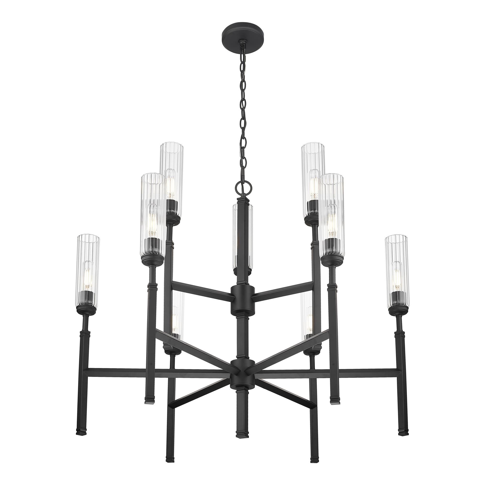 Shown in Matte Black finish and Clear glass