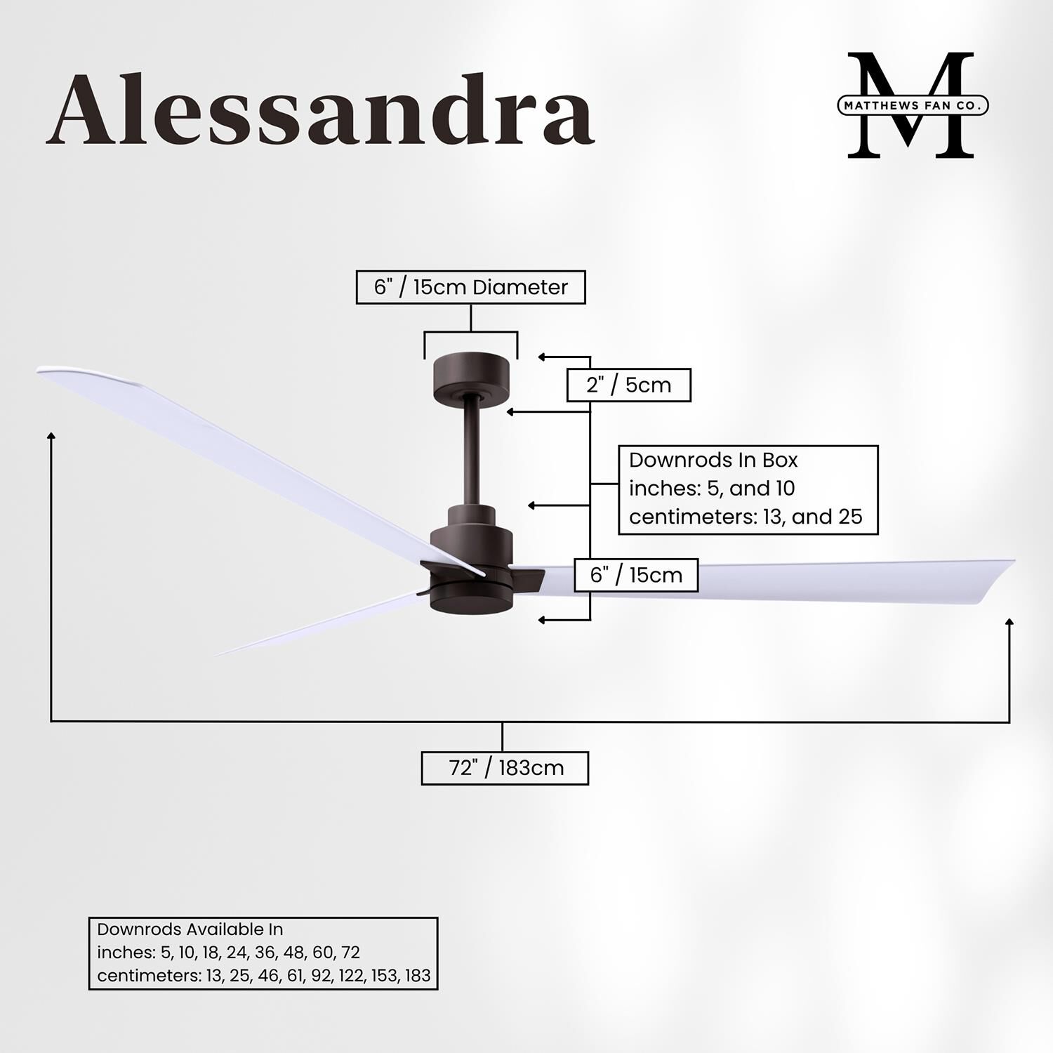 Alessandra 72 Inch Ceiling Fan by Matthews Fan Company