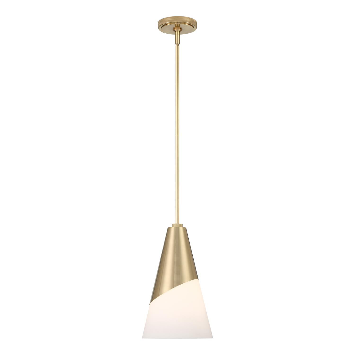 Shown in Vibrant Gold finish and Frosted Glass shade