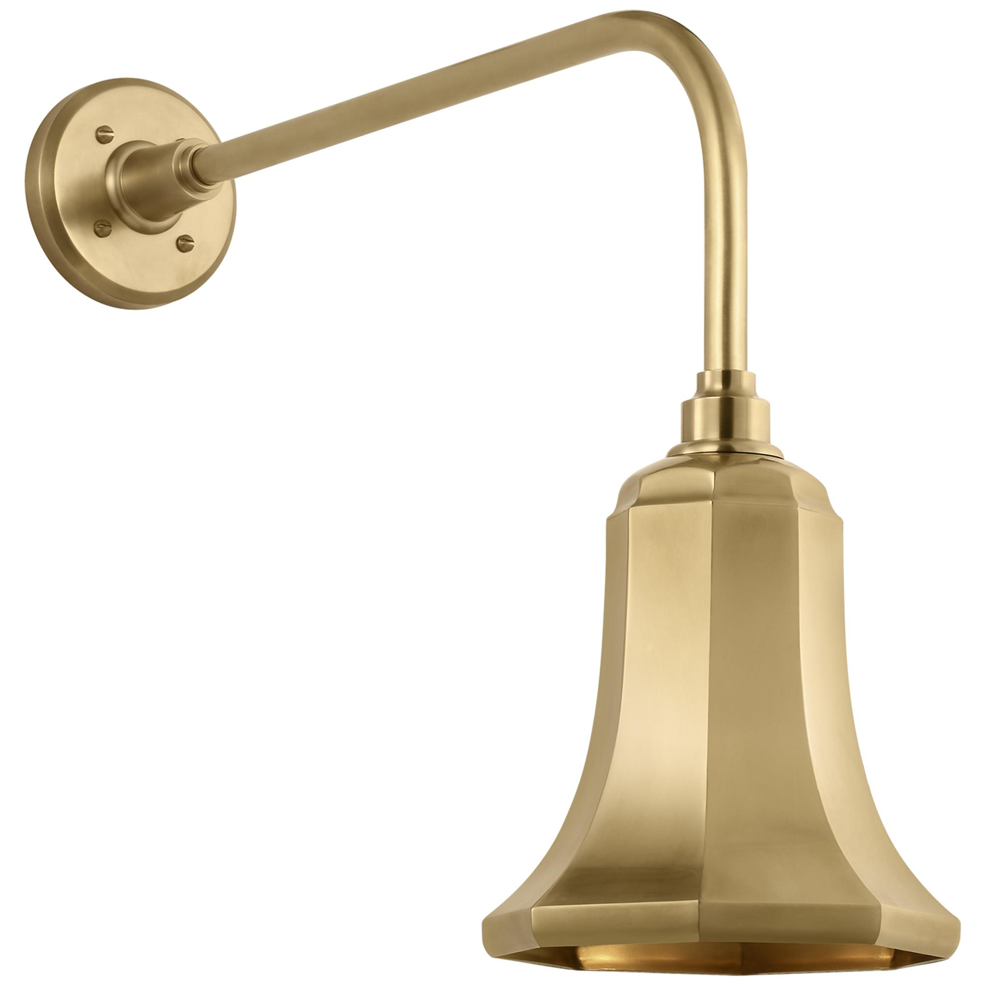 Shown in Hand-Rubbed Antique Brass finish and Gold shade