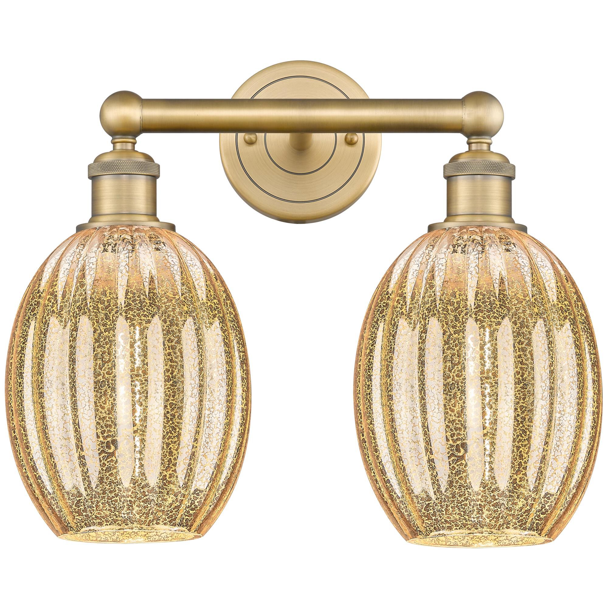 Shown in Brushed Brass finish and Mercury glass