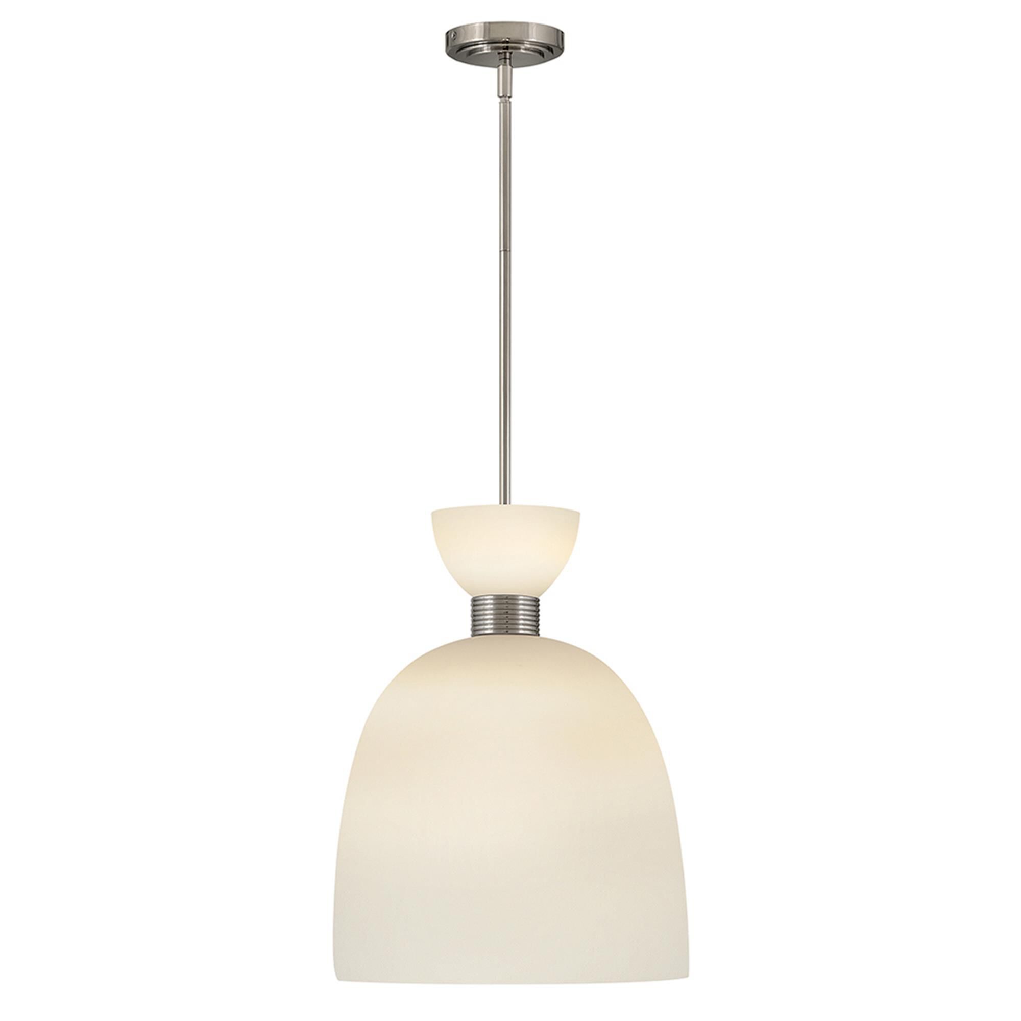 Shown in Polished Nickel finish and Etched Opal glass