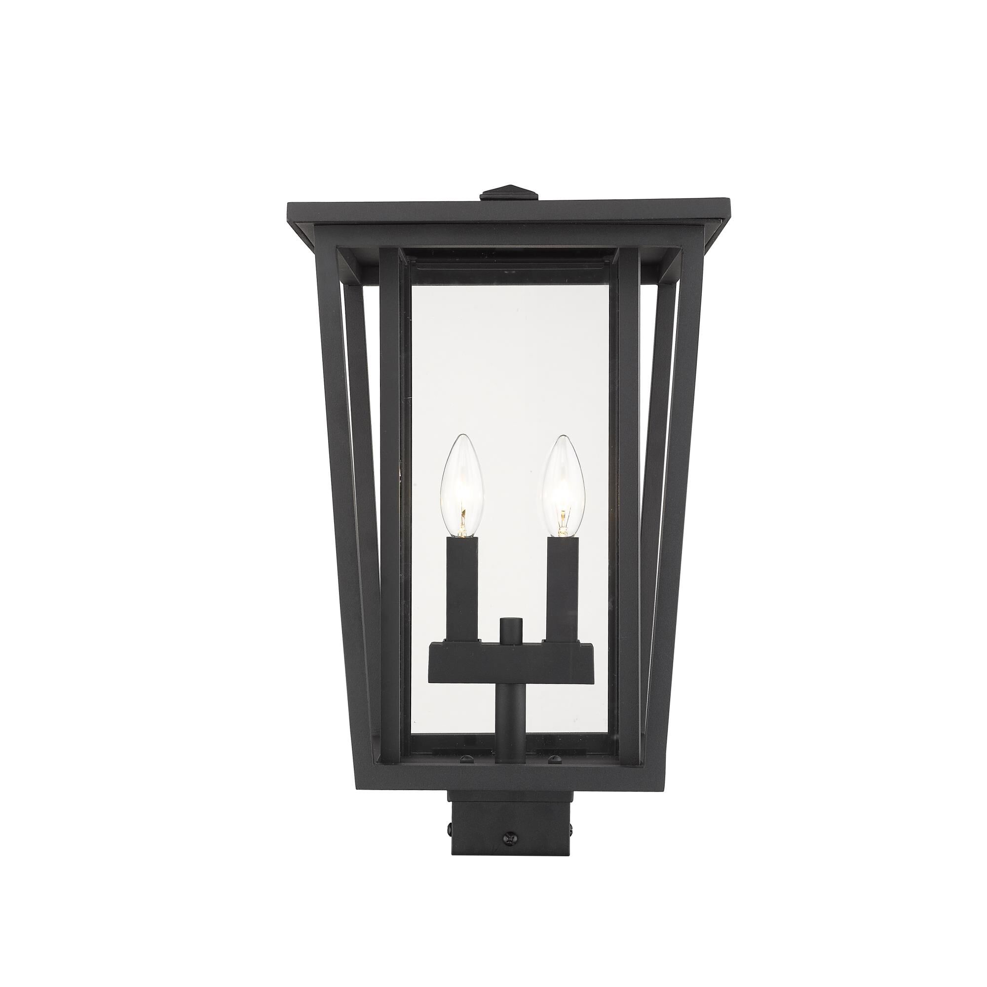 Shown in Black finish and Glass shade