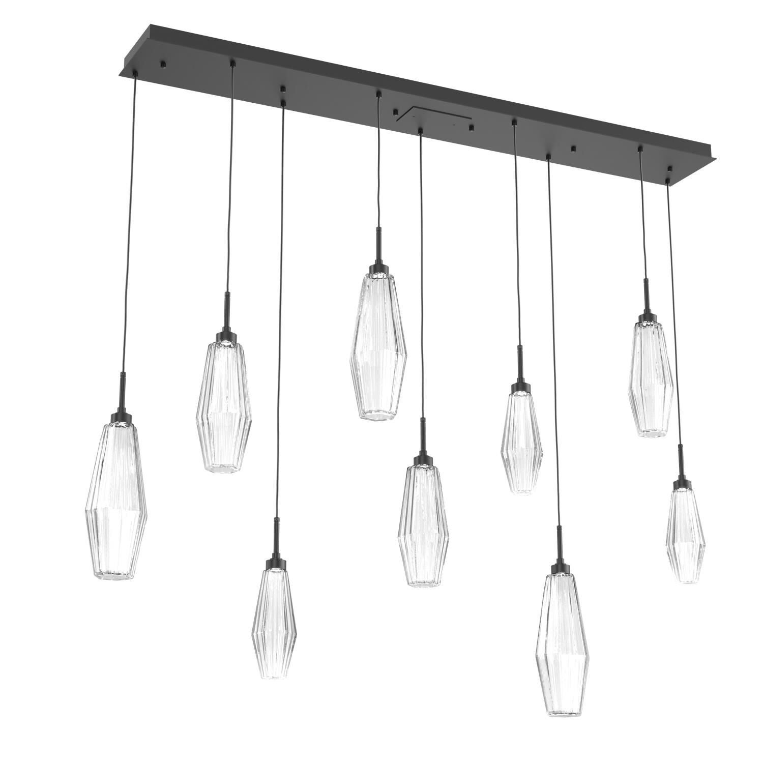 Shown in Matte Black finish and Optic Rib Clear glass