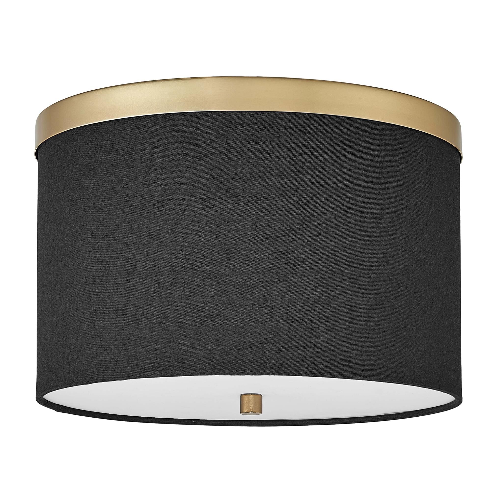 Shown in Aged Brass finish and Black shade