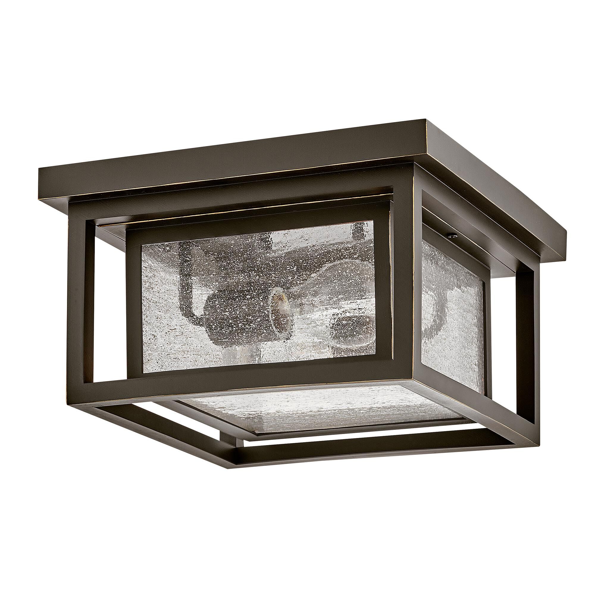 Shown in Oil Rubbed Bronze finish and Clear Seedy glass