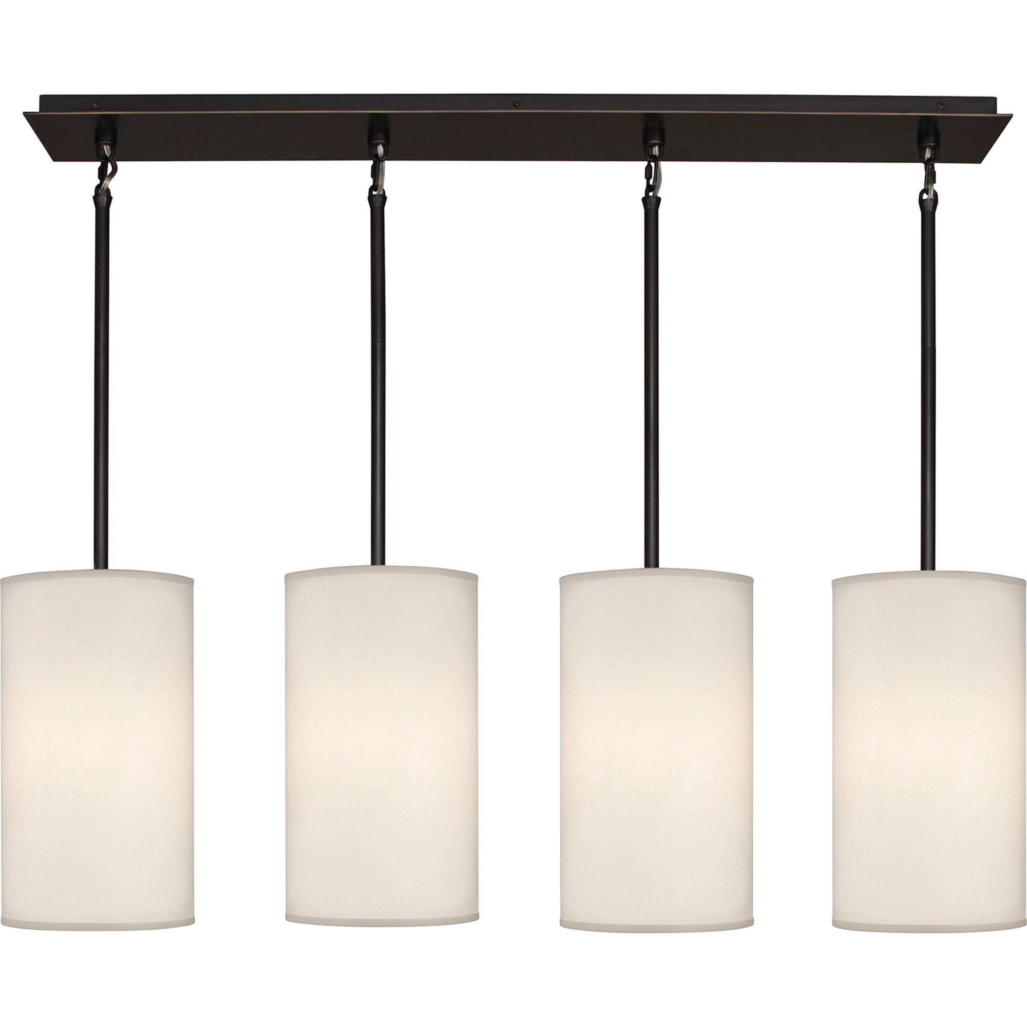 Shown in Deep Patina Bronze finish and Ascot White Fabric shade