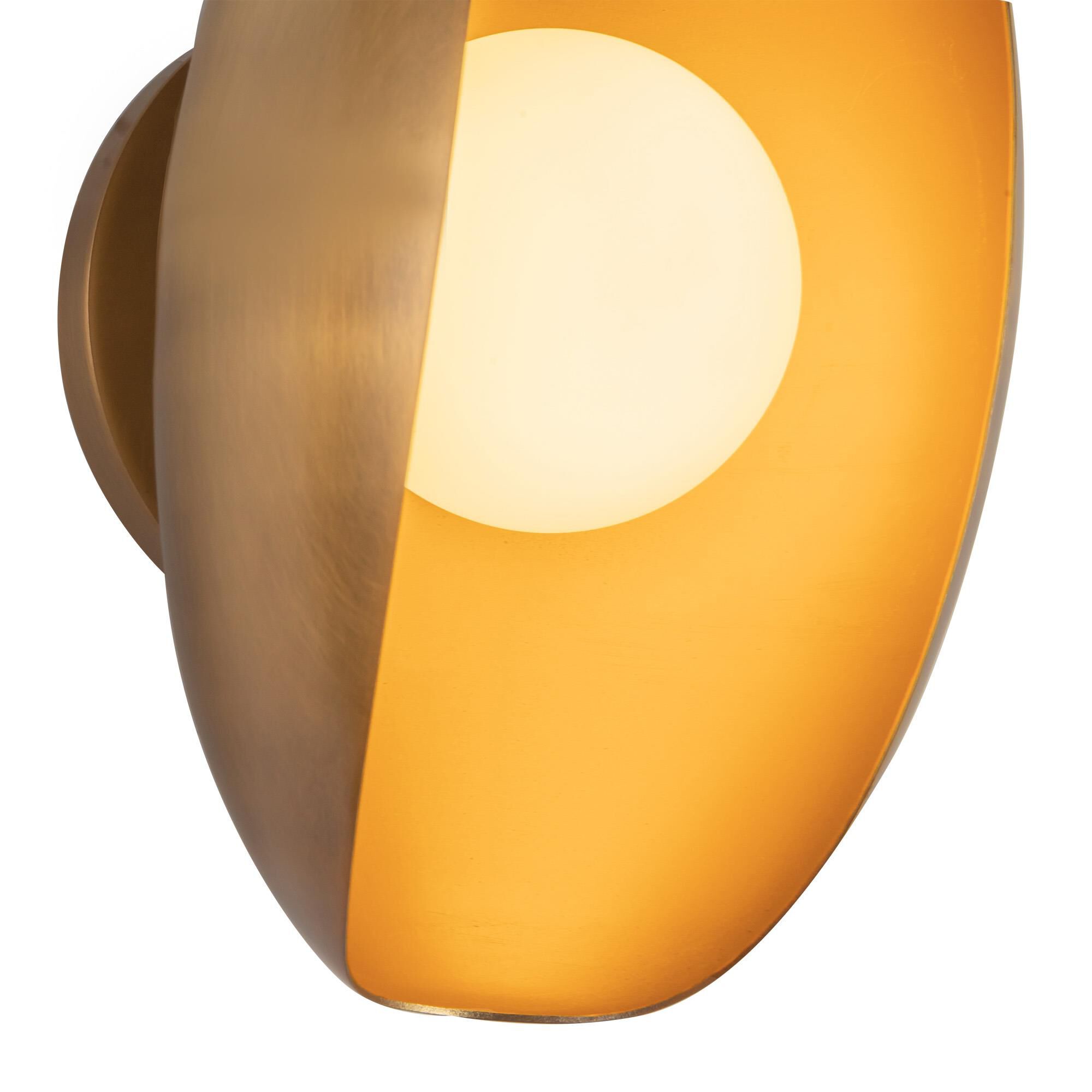 Shown in Vintage Brass finish and Matte Opal glass