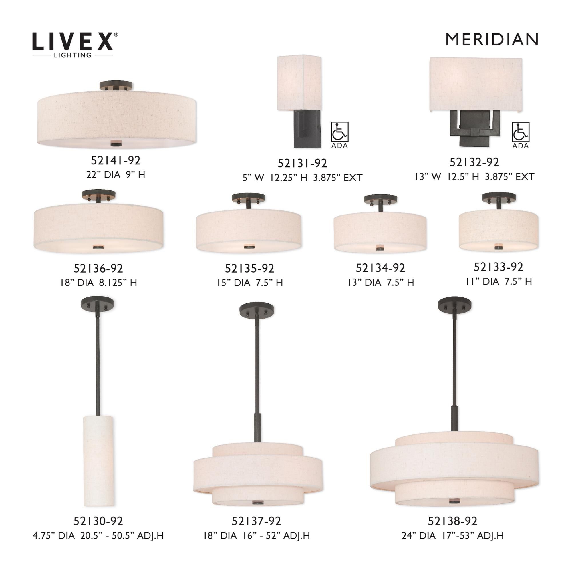 Monroe 22 Inch Semi Flush Mount by Livex Lighting