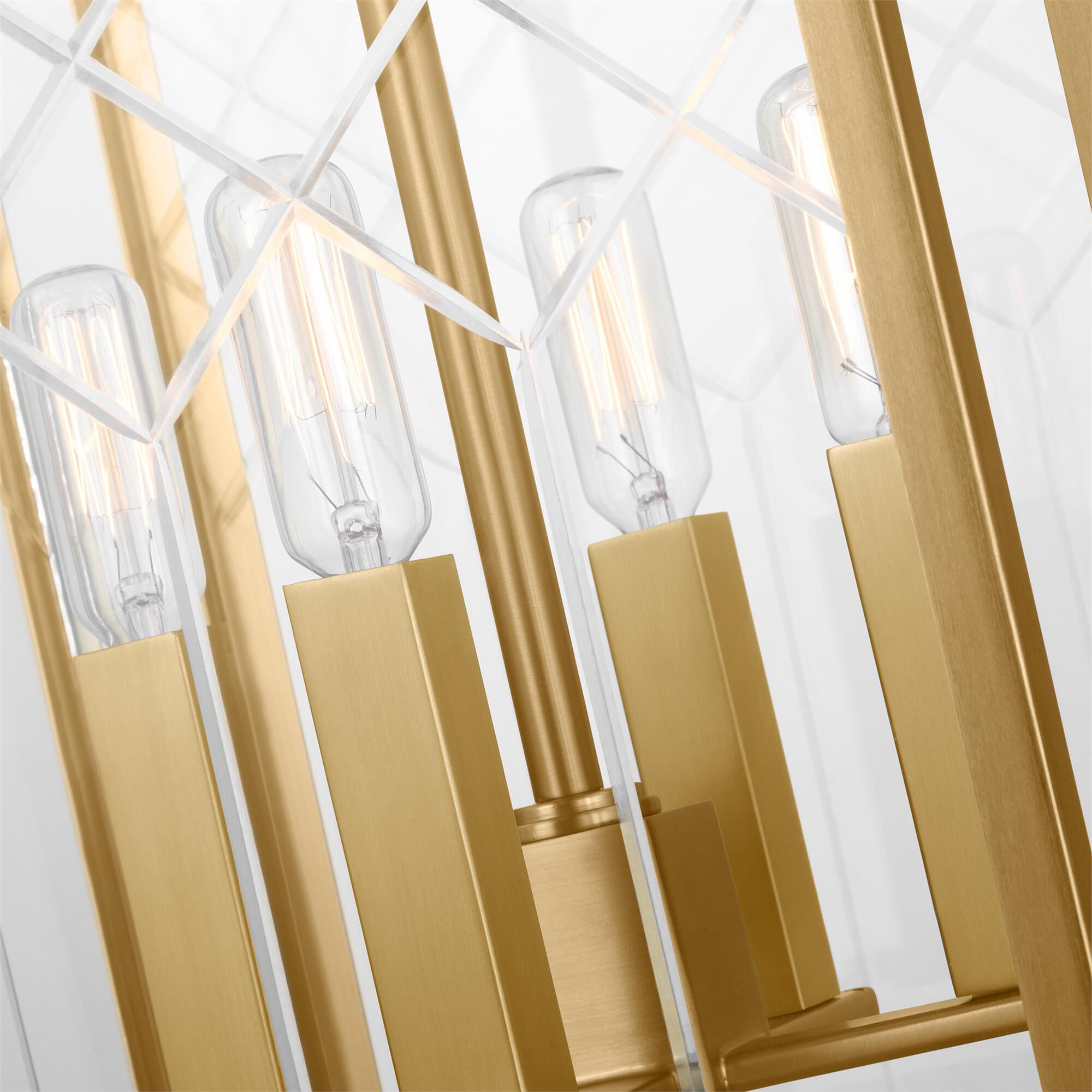 Shown in Burnished Brass finish and Clear With Diamond Cut Pattern glass