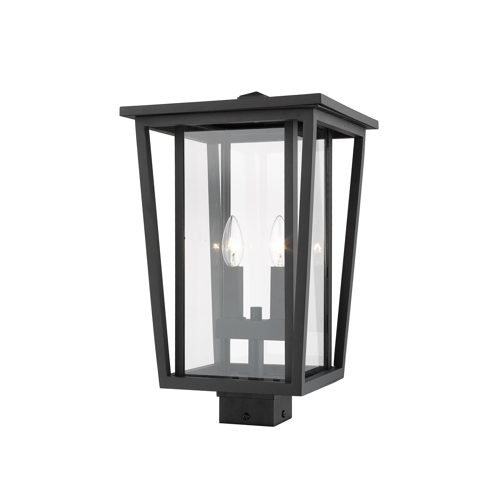 Shown in Black finish and Glass shade