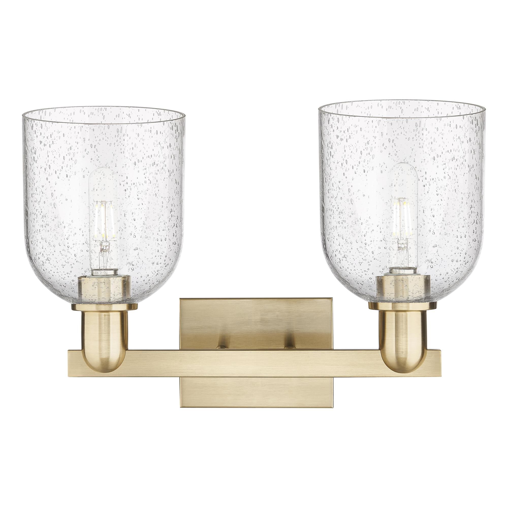 Shown in Champagne Bronze finish and Seedy glass