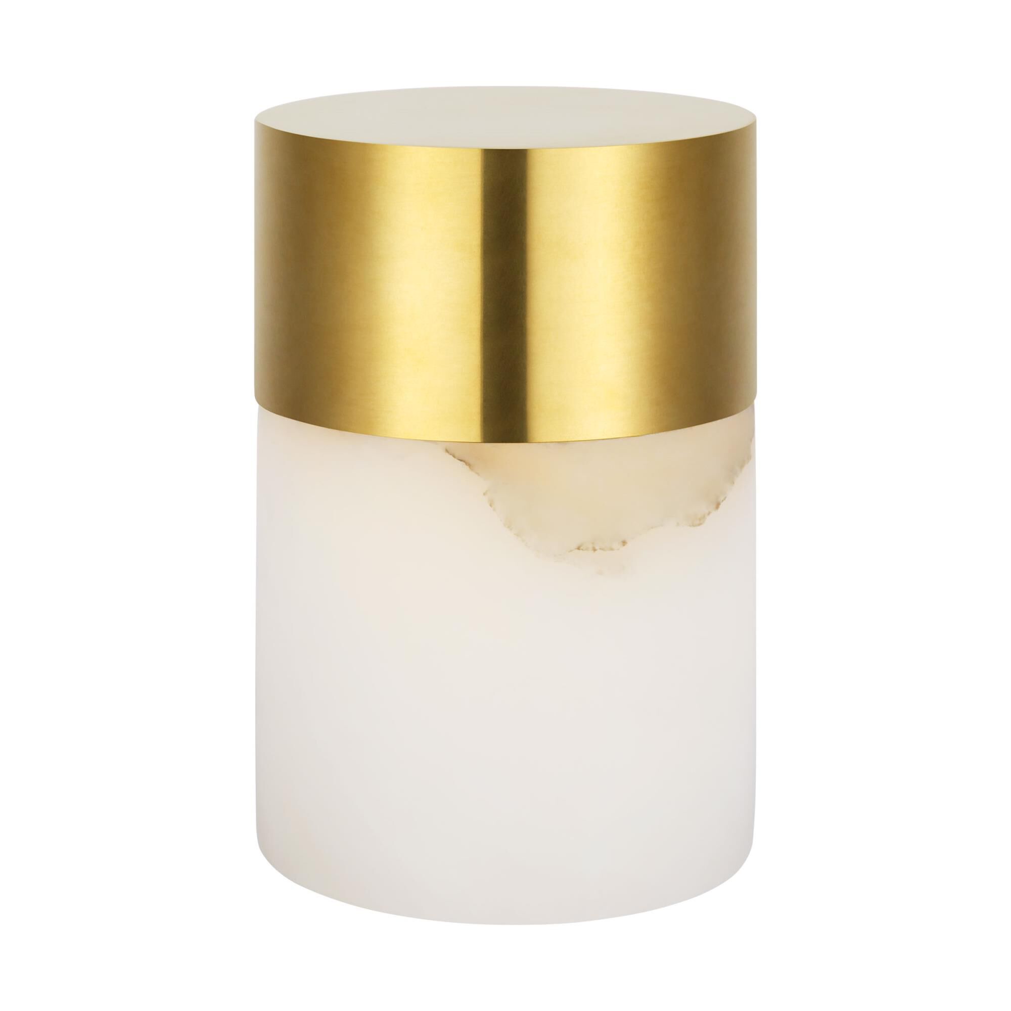 Shown in Hand Rubbed Antique Brass finish and Alabaster shade