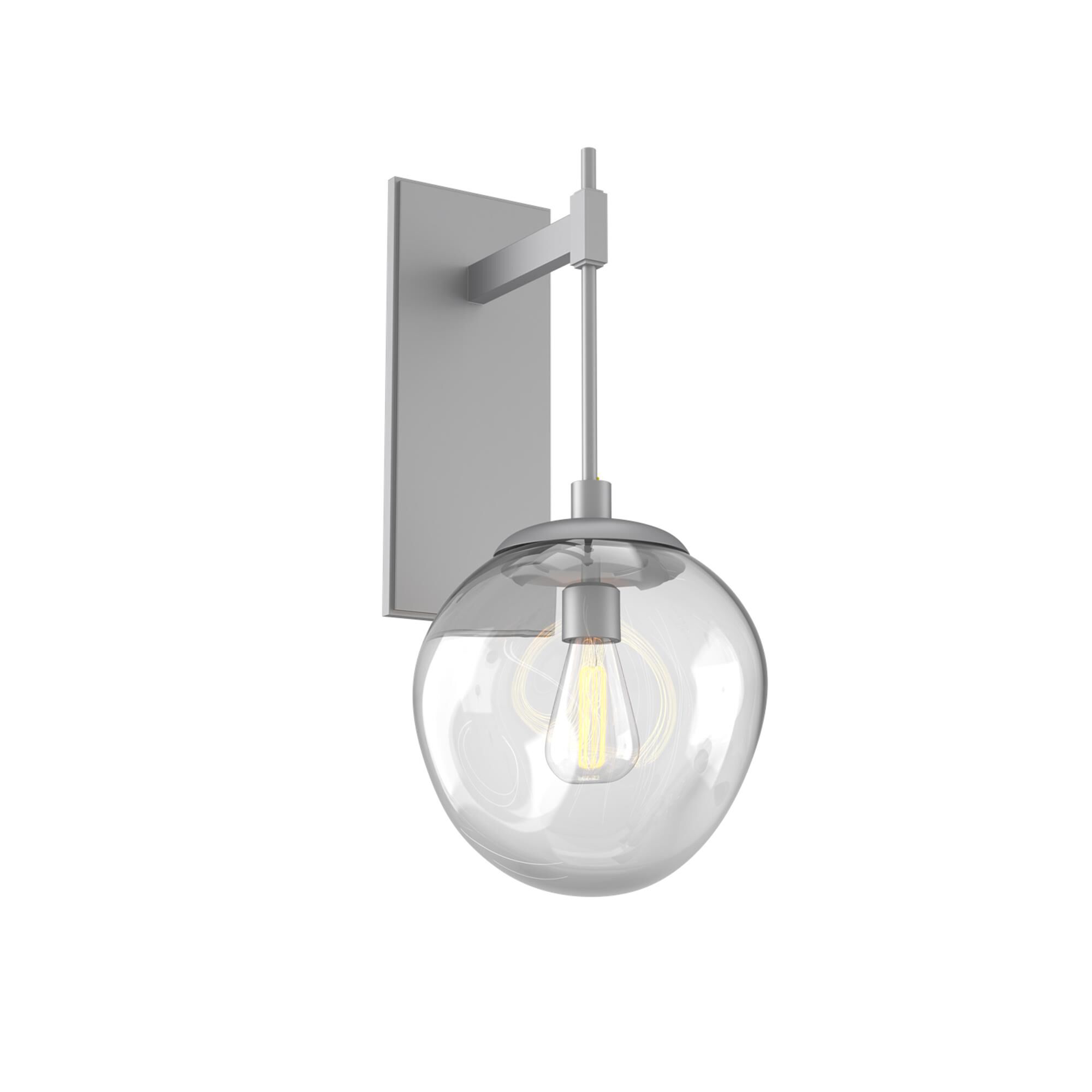 Shown in Classic Silver finish and Clear Blown glass