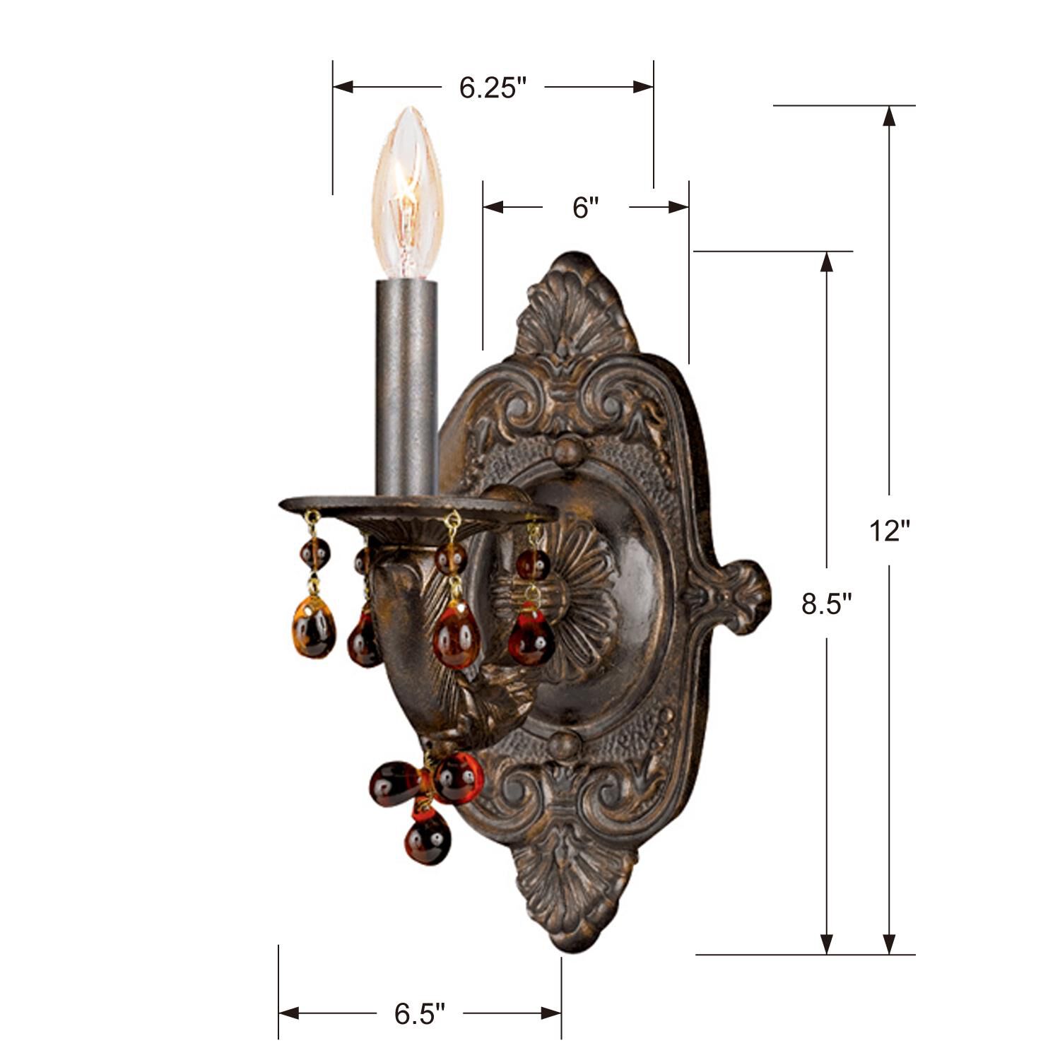 Crystorama Paris Market 9 Inch Wall Sconce