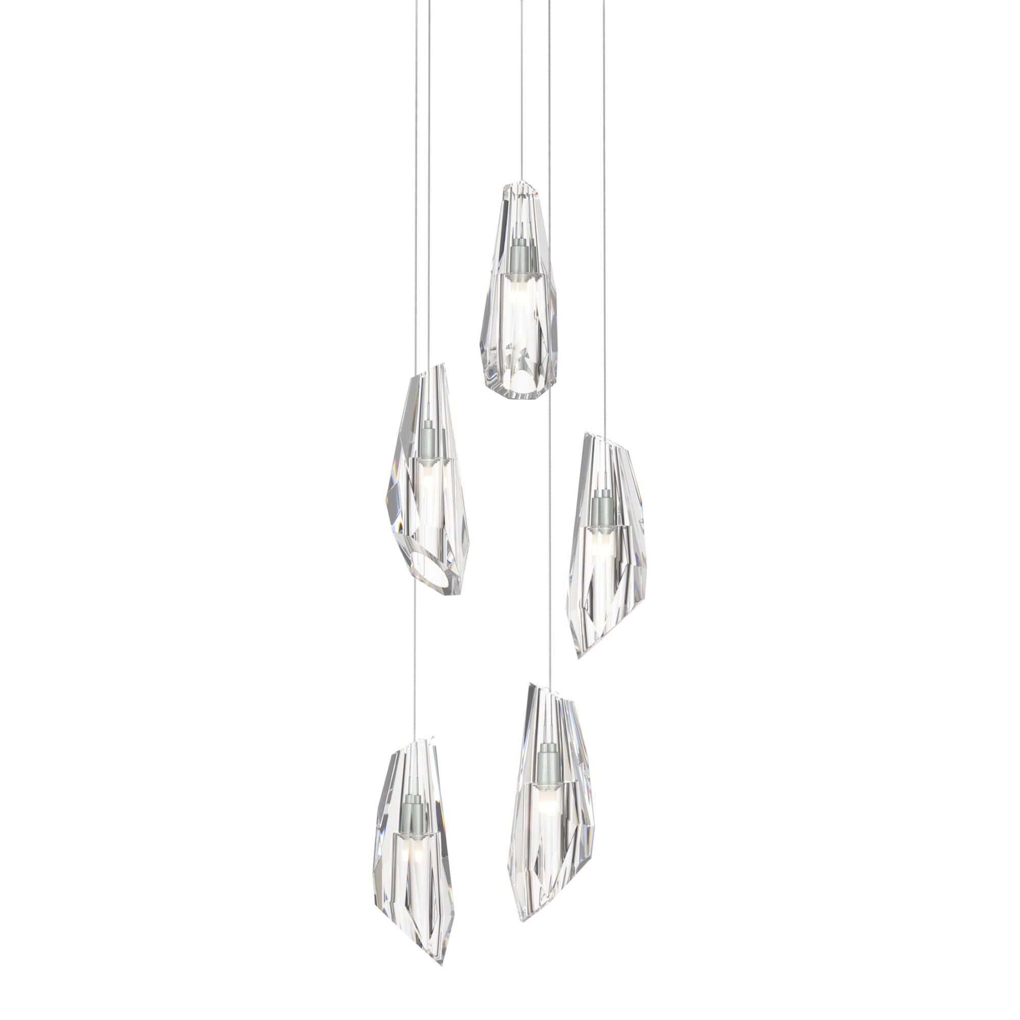 Shown in Vintage Platinum finish and Clear crystal and Clear Crystal shade