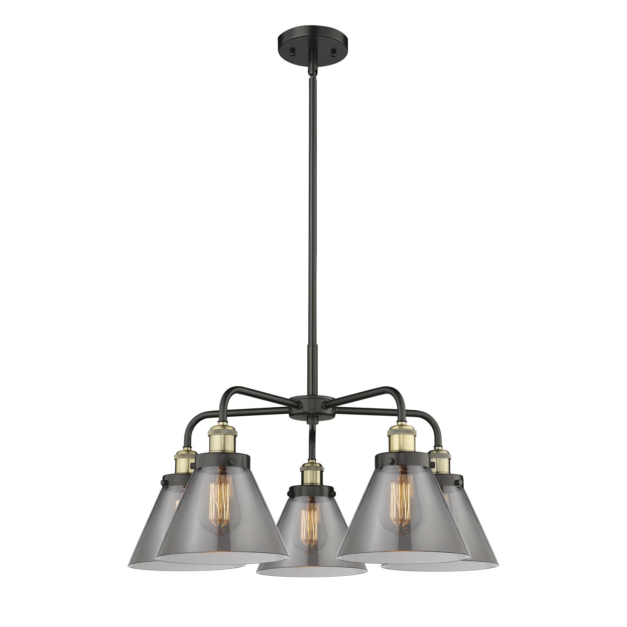 Shown in Black Antique Brass finish and Plated Smoke glass