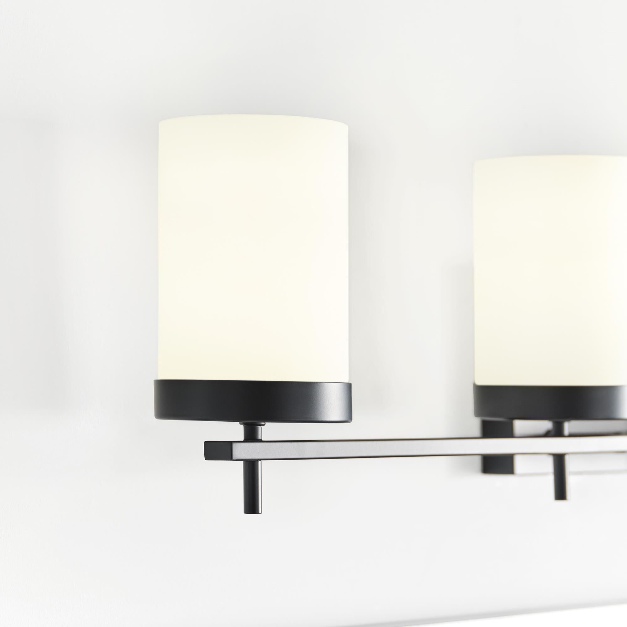 Shown in Midnight Black finish and White Etched glass