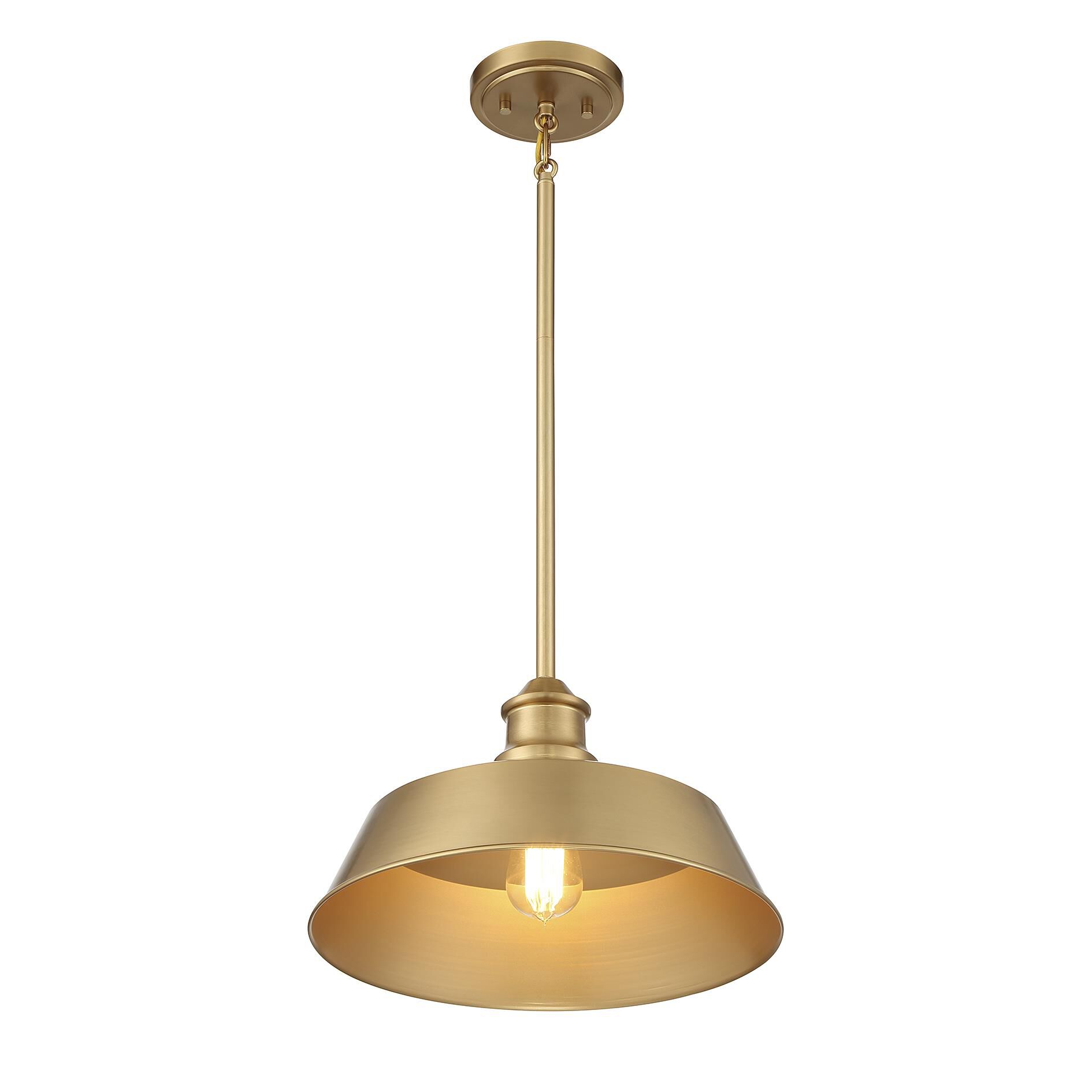 Shown in Natural Brass finish and Metal shade