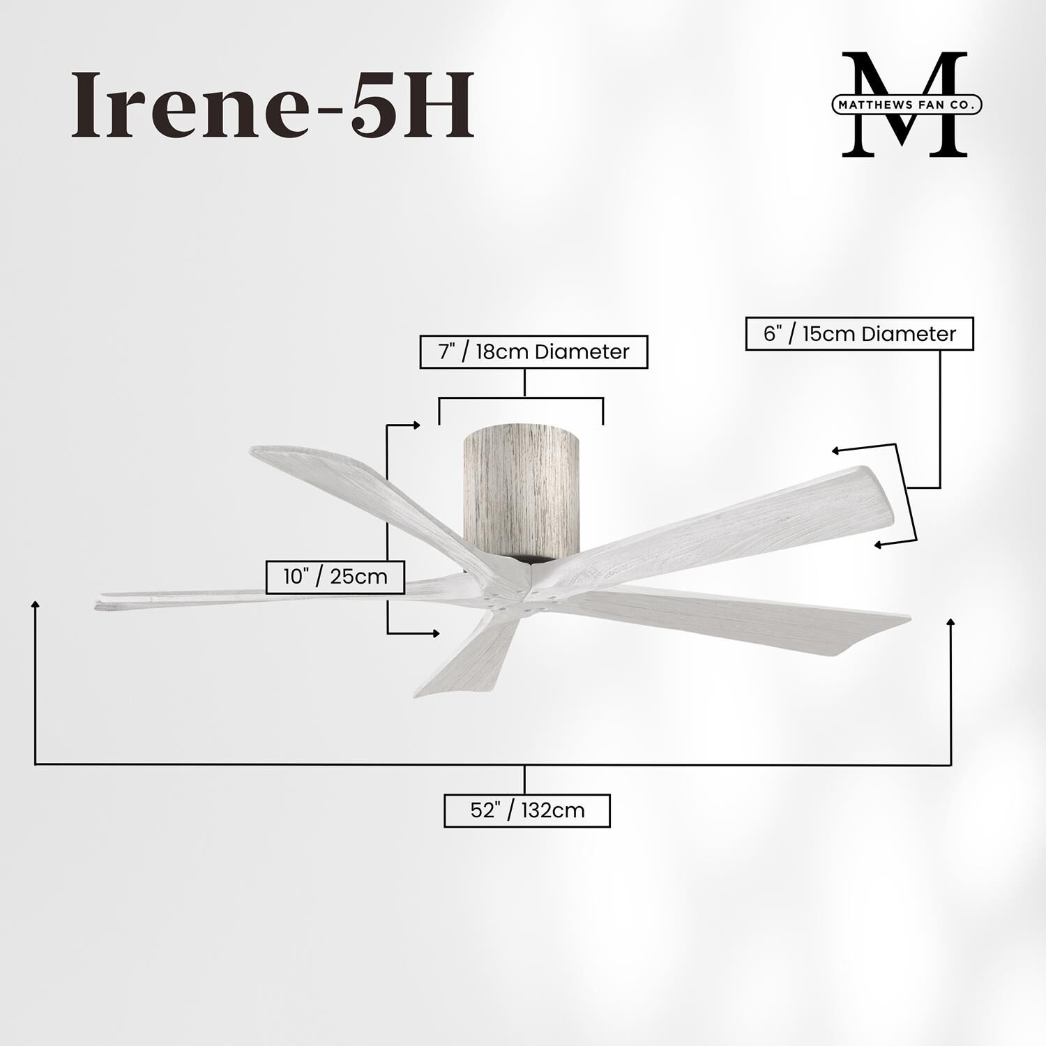 Irene 52 Inch Flush Mount Fan by Matthews Fan Company