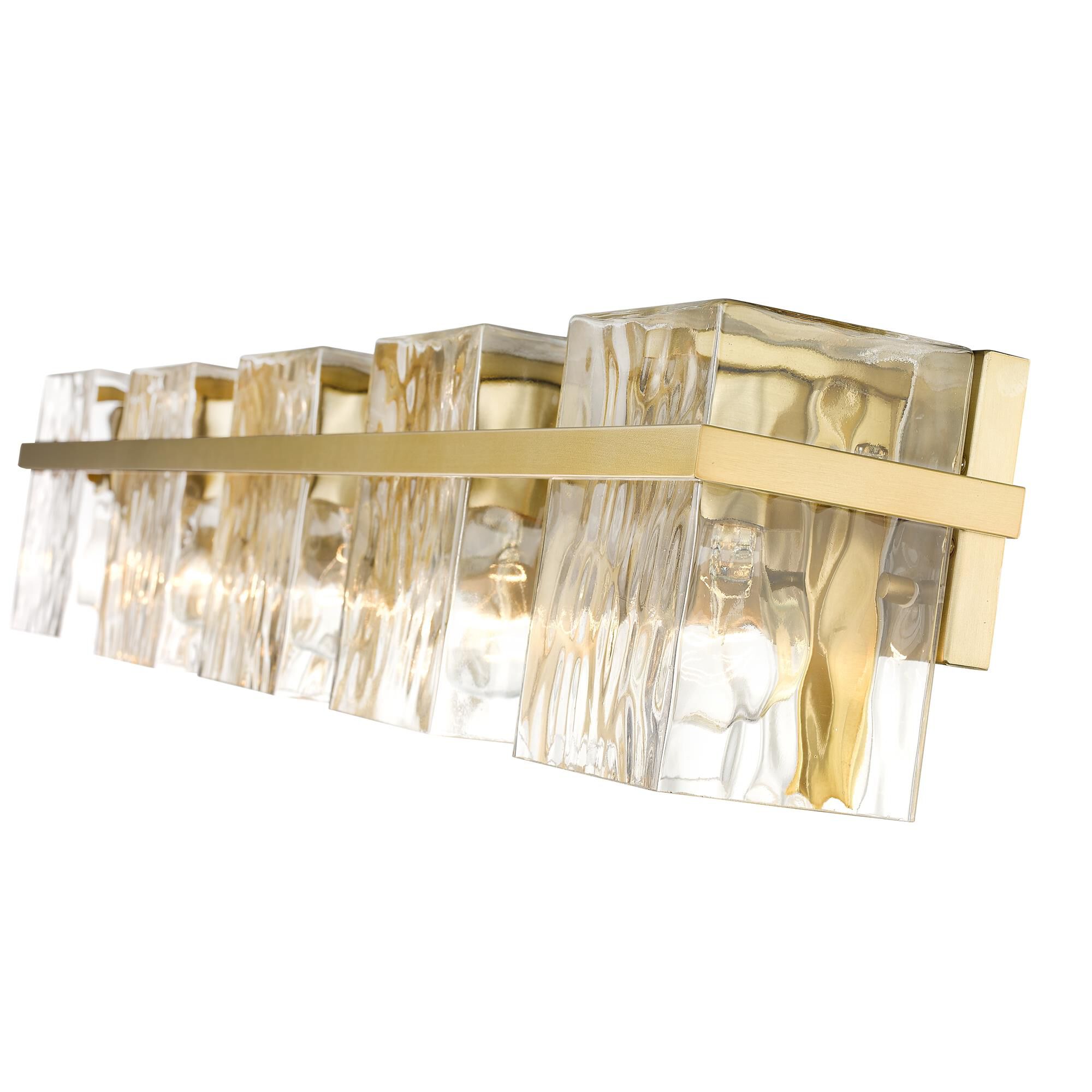 Shown in Modern Gold finish and Glass shade