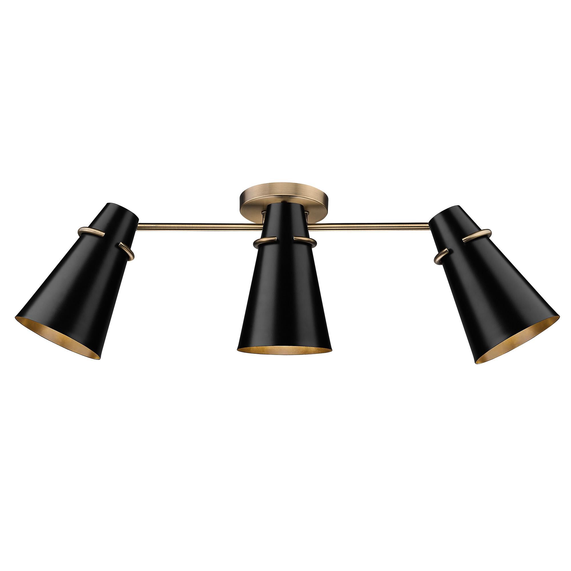 Reeva 29 Inch 3 Light Semi Flush Mount by Golden Lighting